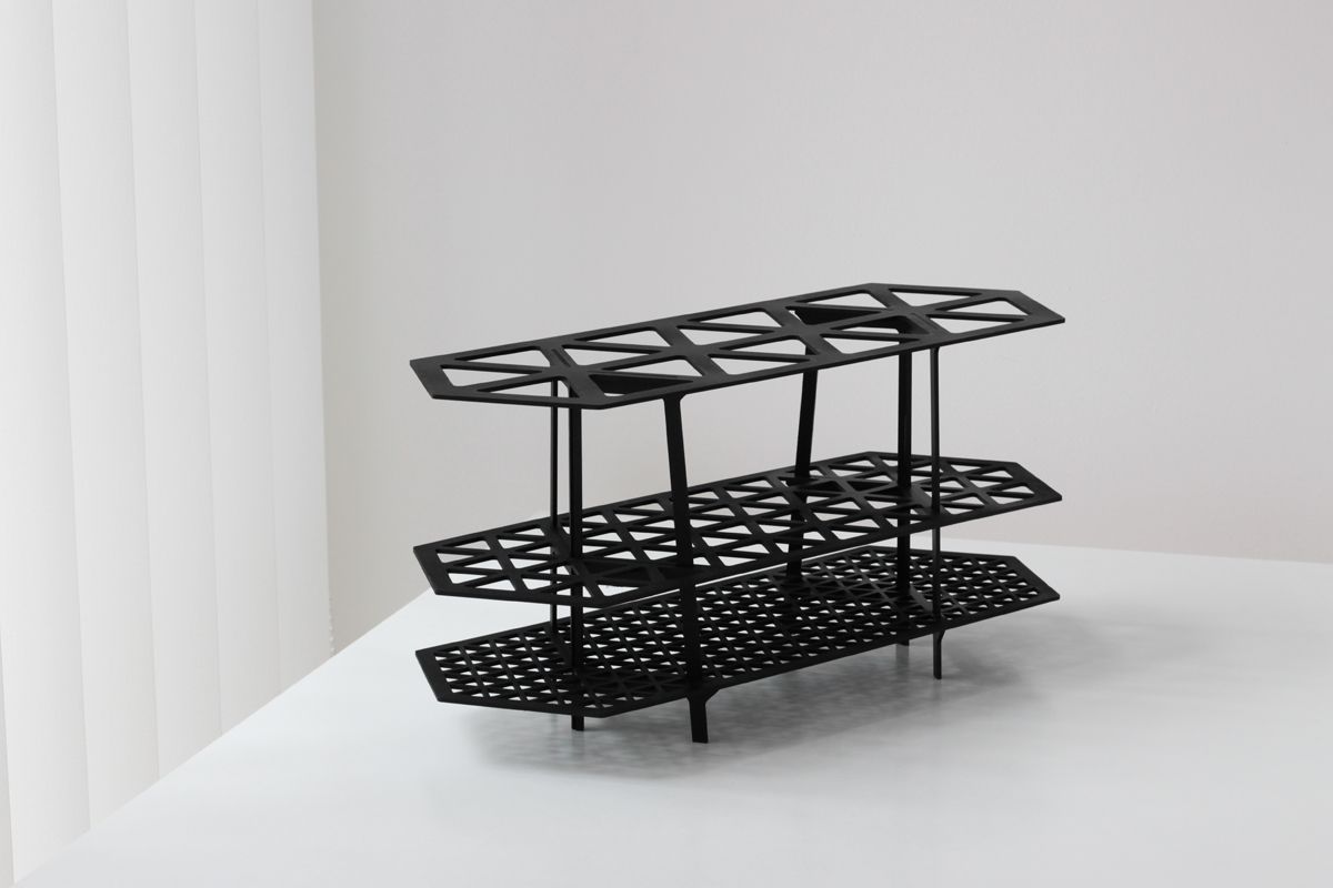 Gridded Shelf，Hayo Gebauer，black，grid，goods shelves，