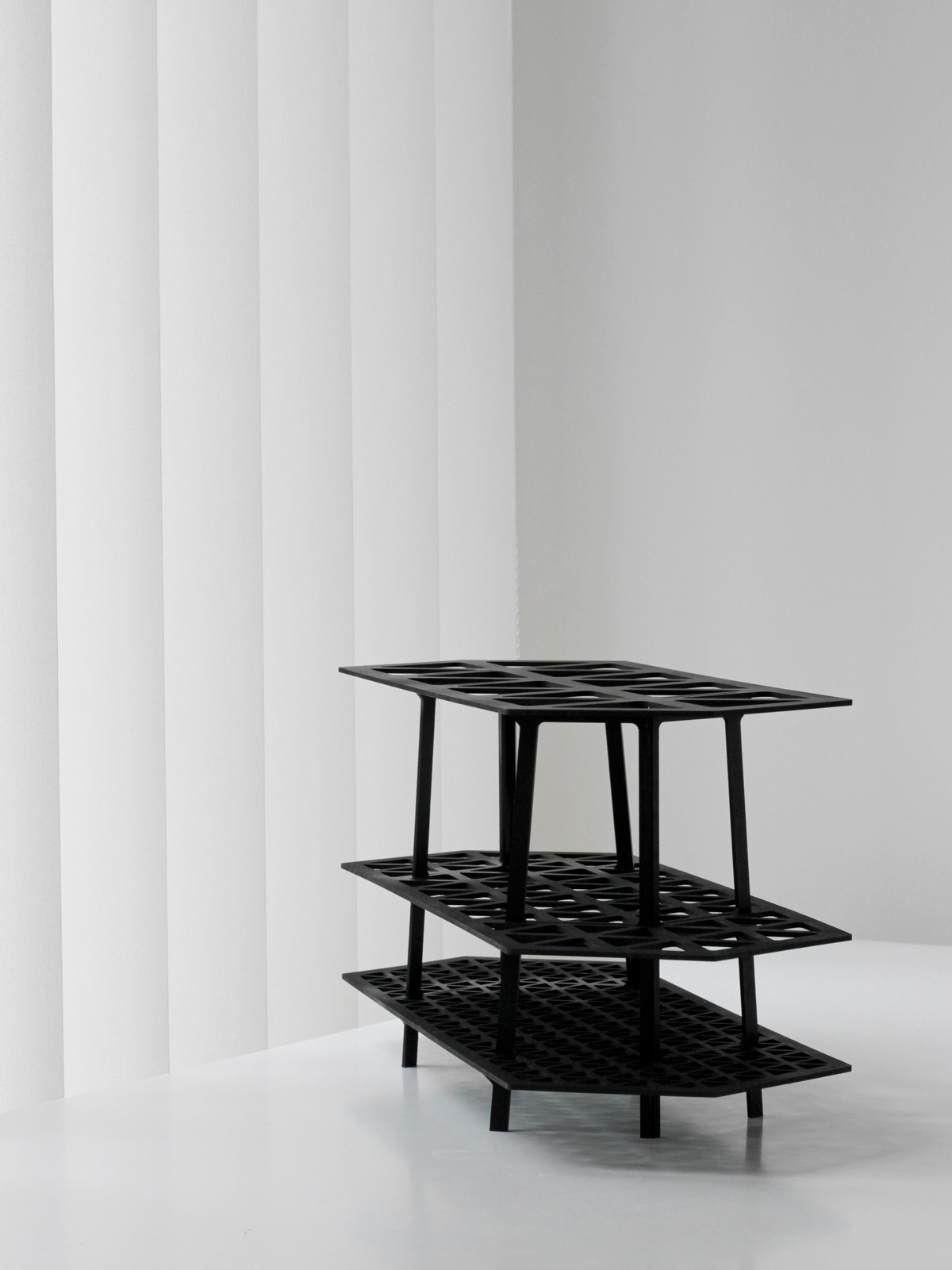 Gridded Shelf，Hayo Gebauer，black，grid，goods shelves，