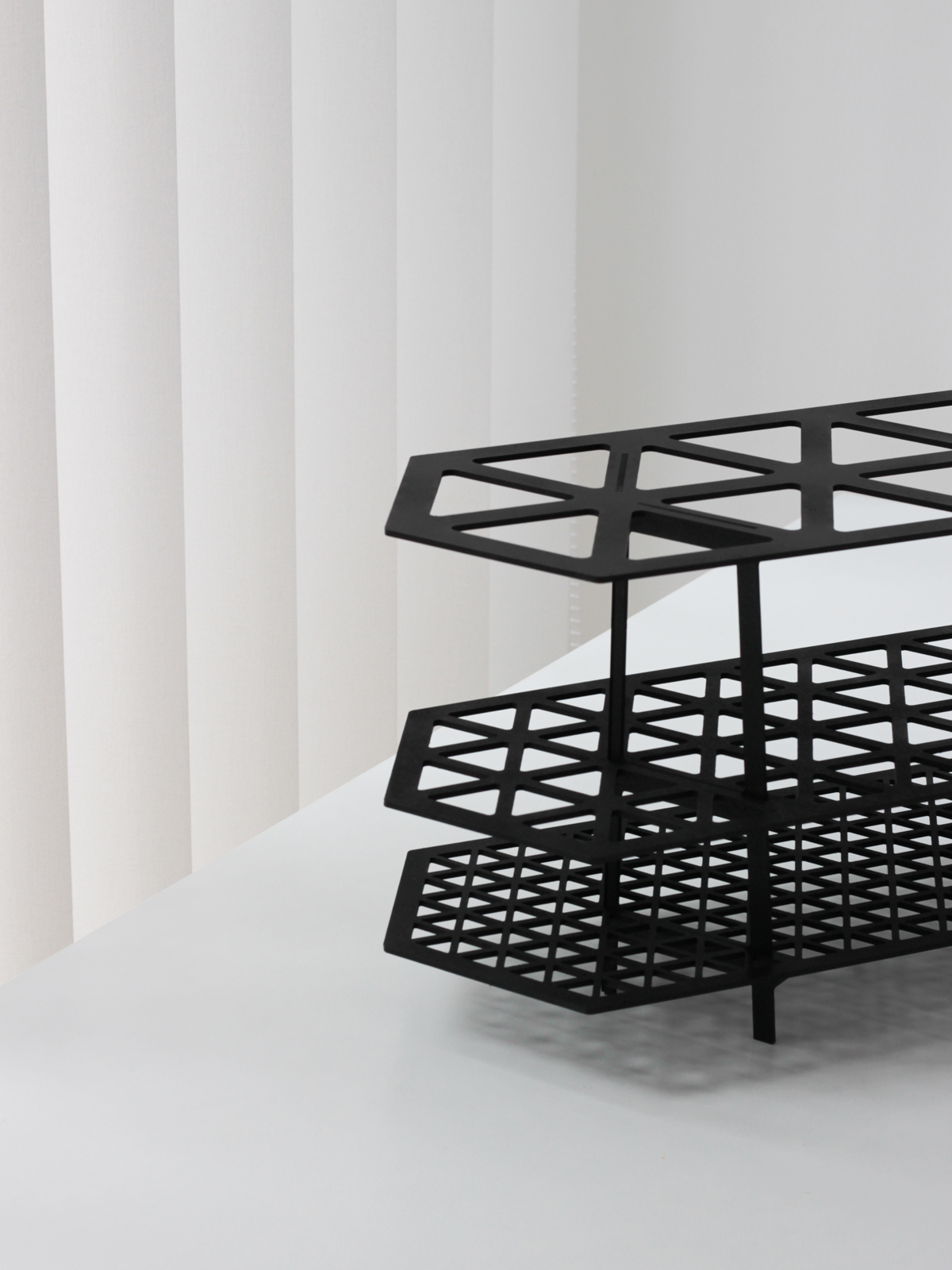 Gridded Shelf，Hayo Gebauer，black，grid，goods shelves，