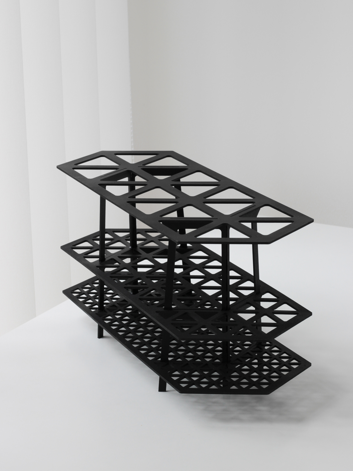 Gridded Shelf，Hayo Gebauer，black，grid，goods shelves，