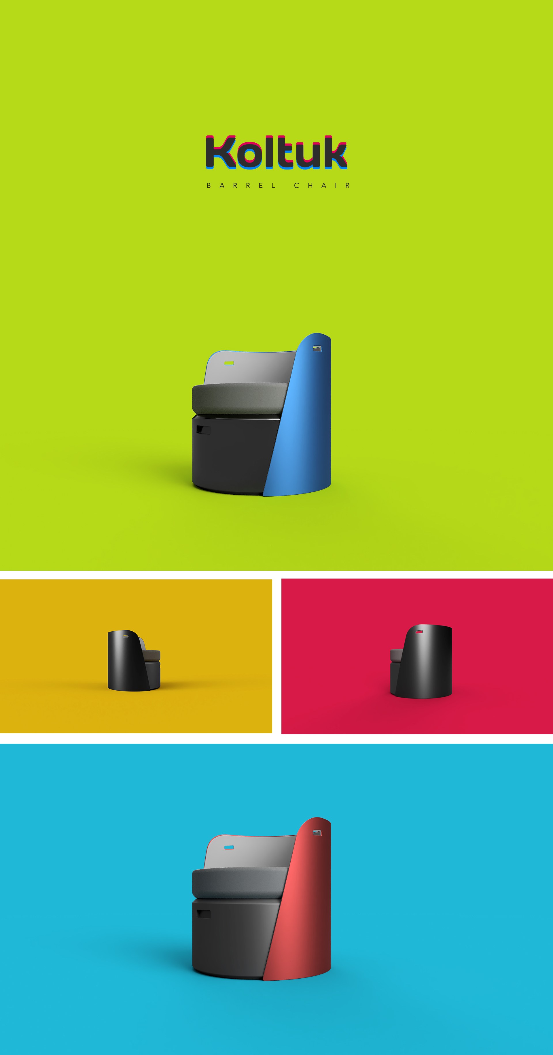 COLOURS，storage，black，Barrel type，chair，