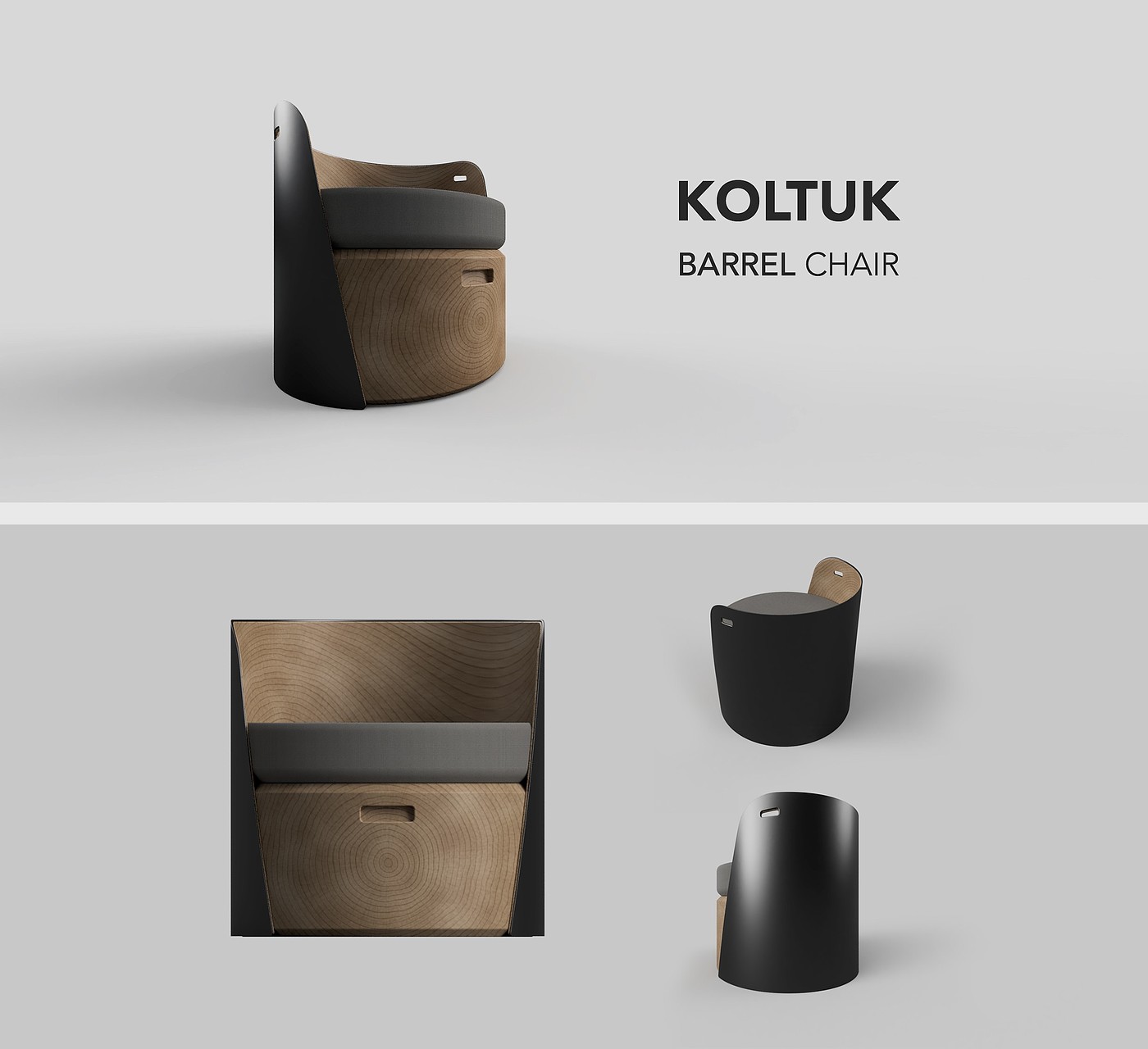 COLOURS，storage，black，Barrel type，chair，