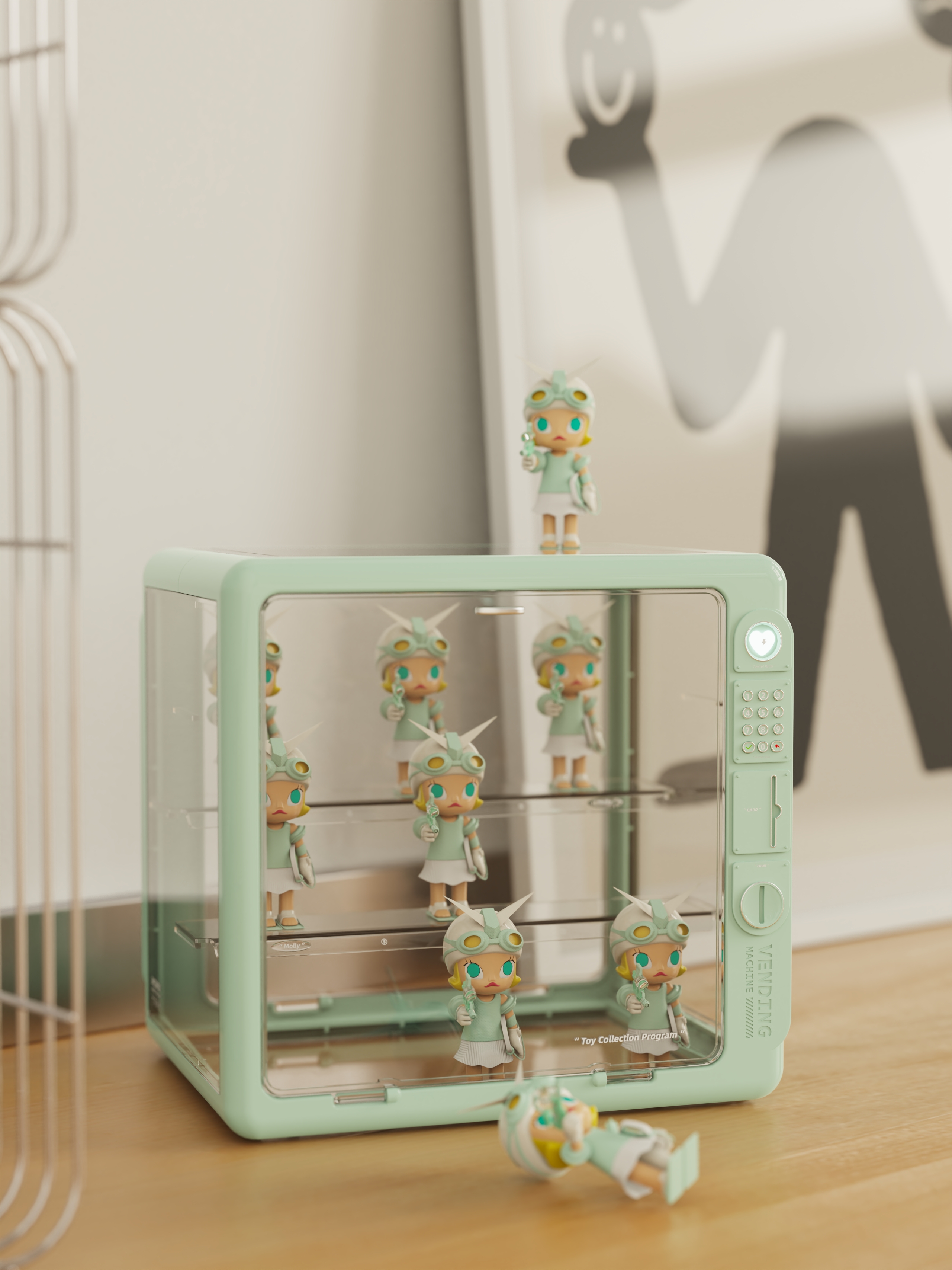 Blind box，storage box，Blind box storage，Retro，vending machine，