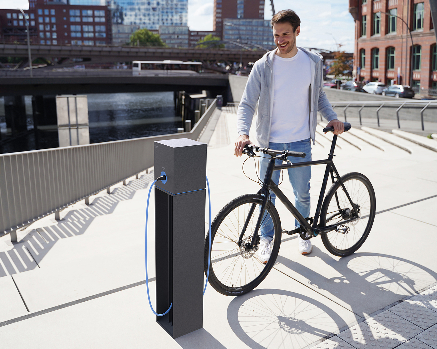 product design，Public Design/Retail Projects，electric bicycle charging station，