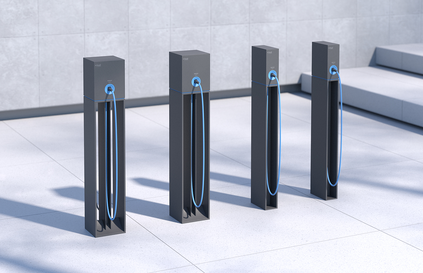 product design，Public Design/Retail Projects，electric bicycle charging station，