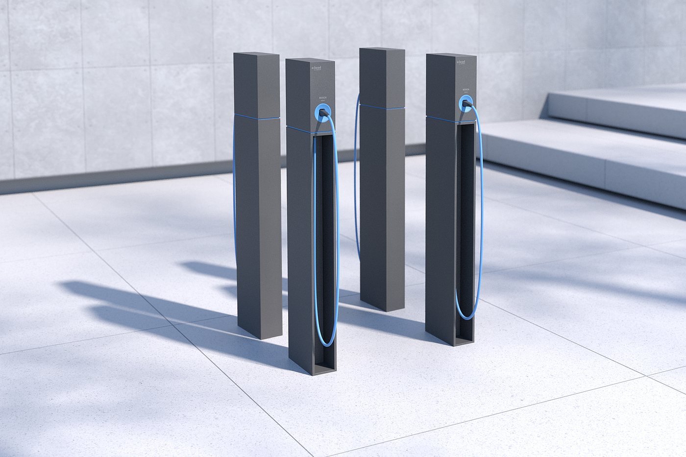 product design，Public Design/Retail Projects，electric bicycle charging station，
