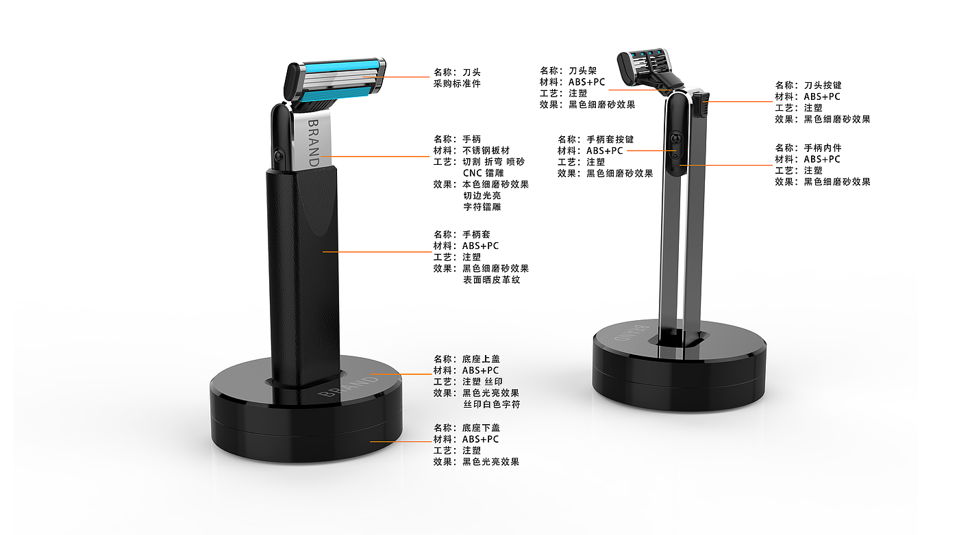 个人卫生产品，原创设计，金属质感，男性，手动，剃须刀，