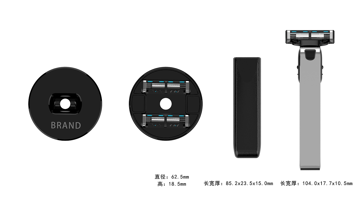 个人卫生产品，原创设计，金属质感，男性，手动，剃须刀，