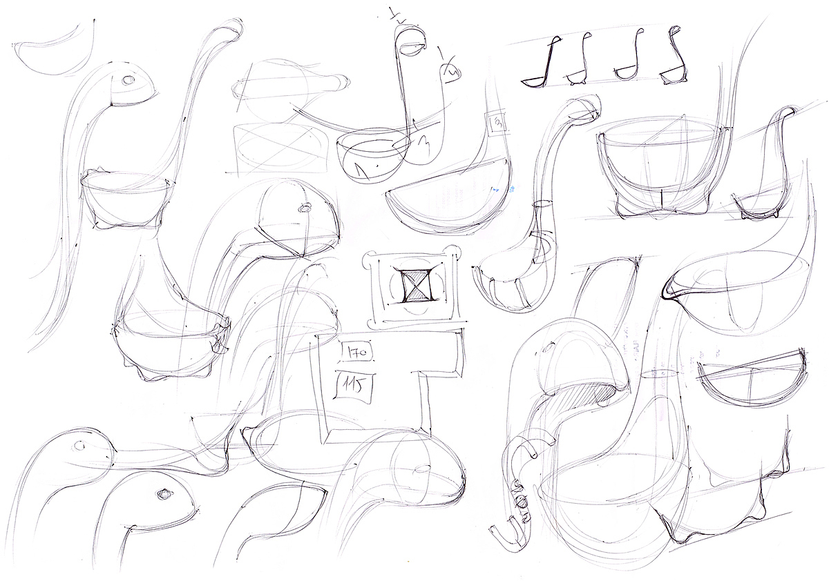There's more than a water monster spoon，Spoon, egg white separation, hand drawn manuscript, ruler，