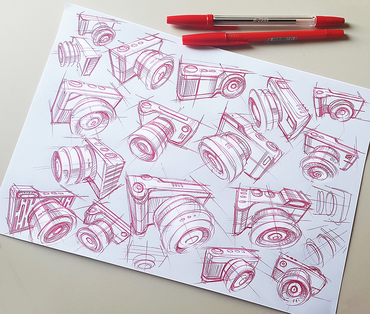 Hand drawn，product design，