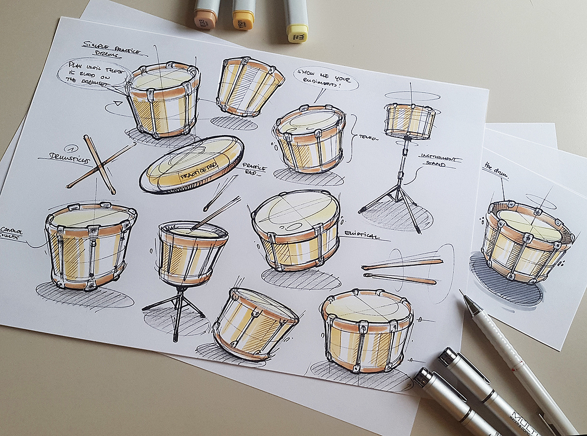 Hand drawn，product design，
