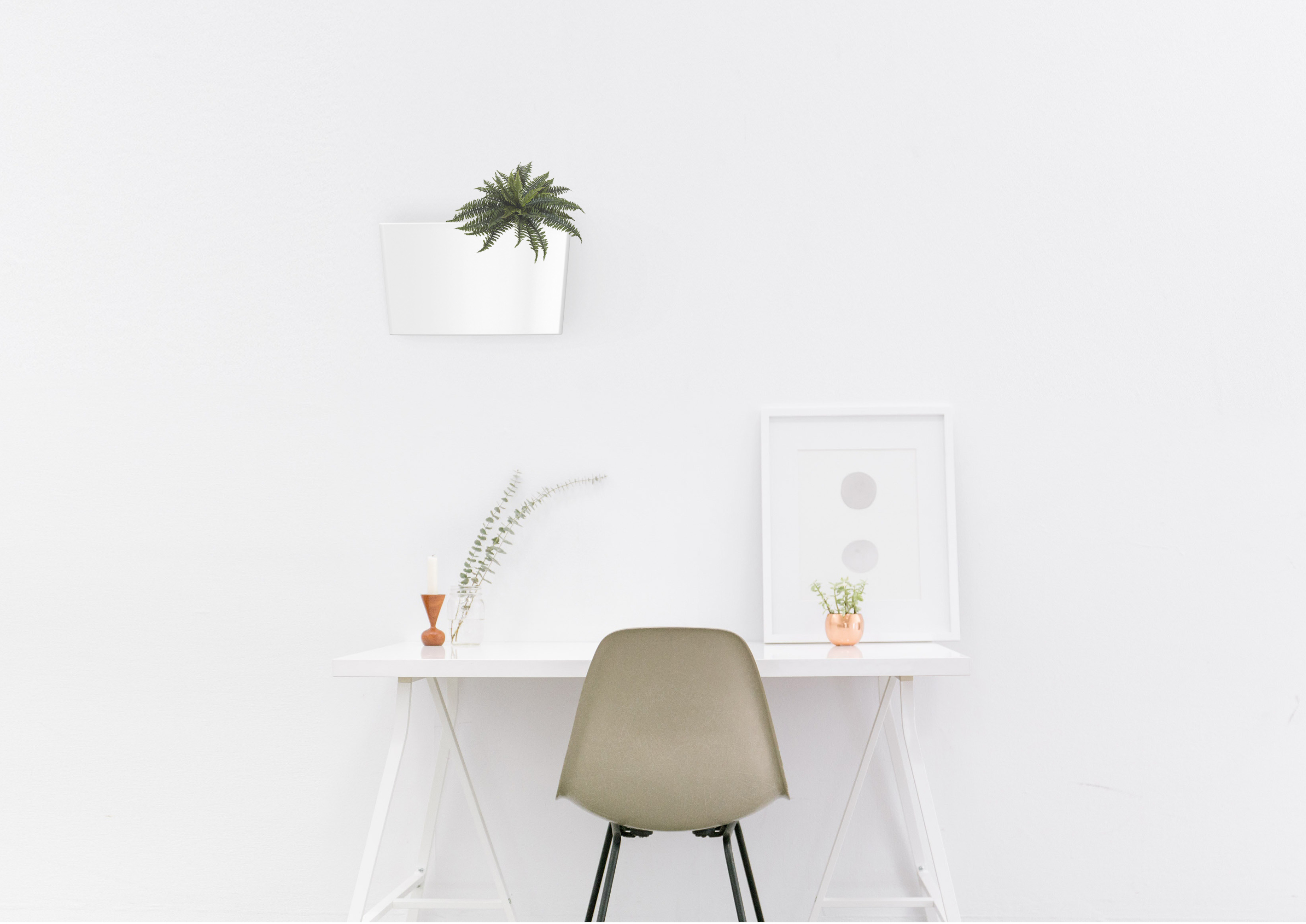 Flowerpot，decorate，modularization，white，Green plant，