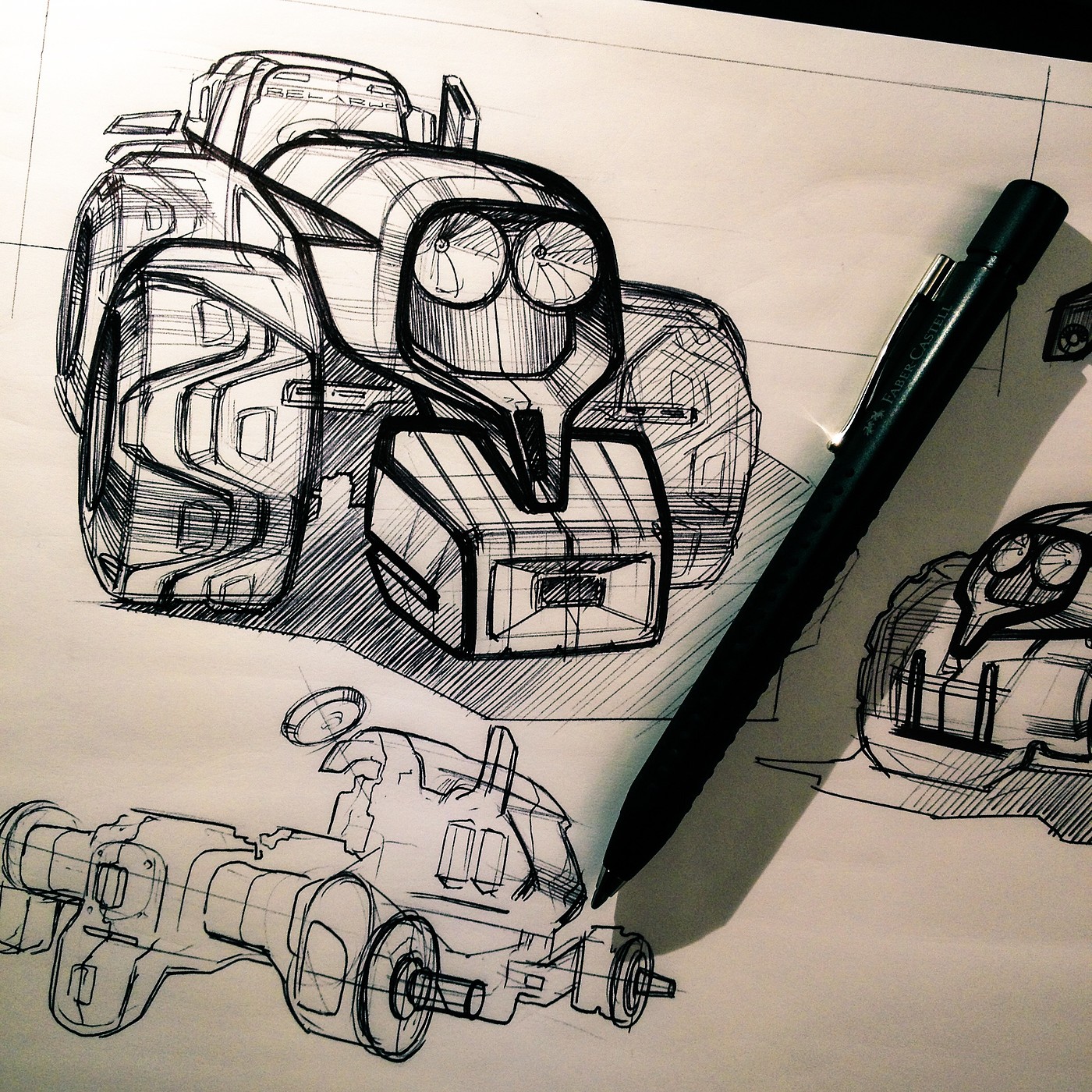 Tractor，Hand drawn，monochrome，sketch，vehicle，