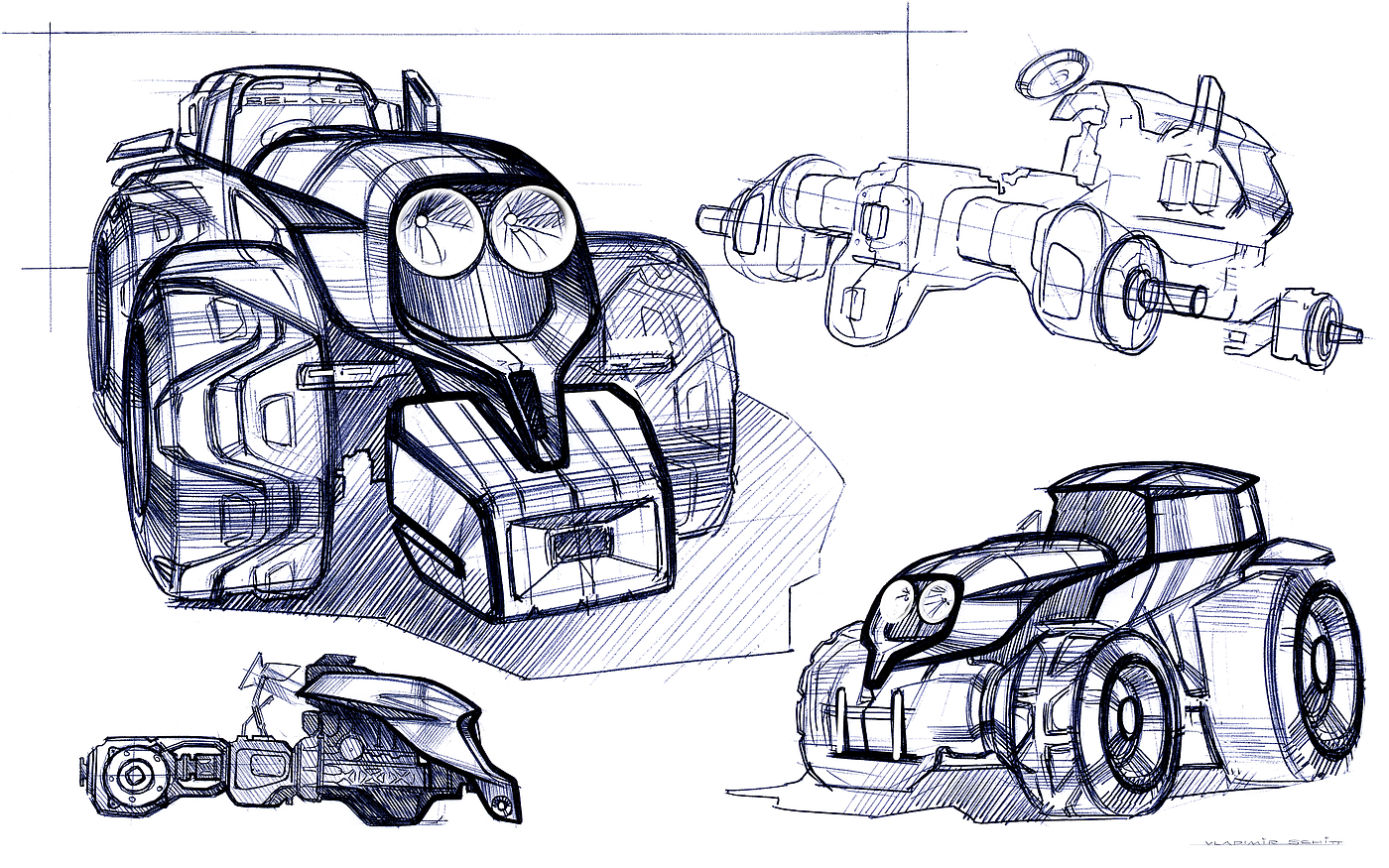 Tractor，Hand drawn，monochrome，sketch，vehicle，