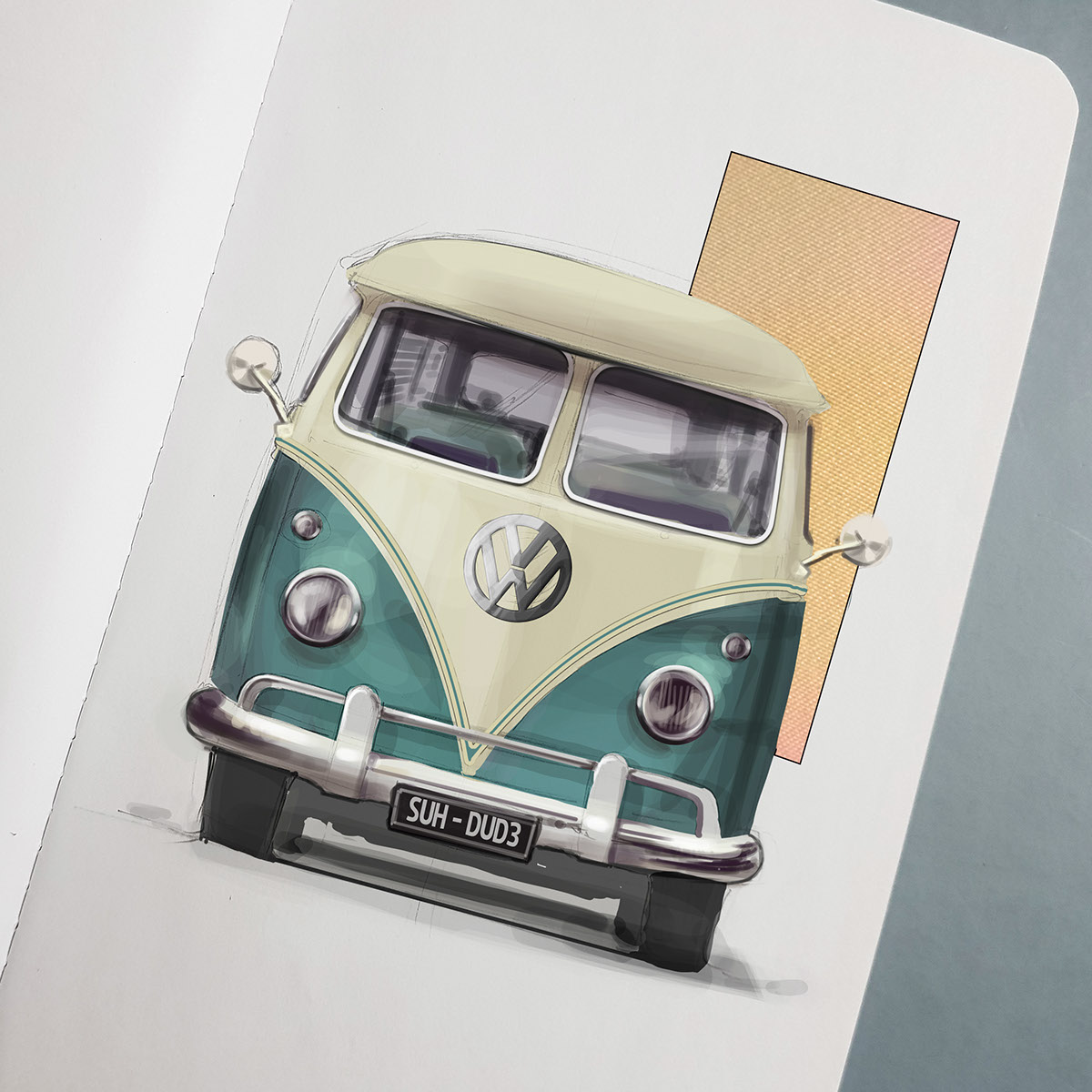 Digital plate，vehicle，Hand drawn，sketchbook，