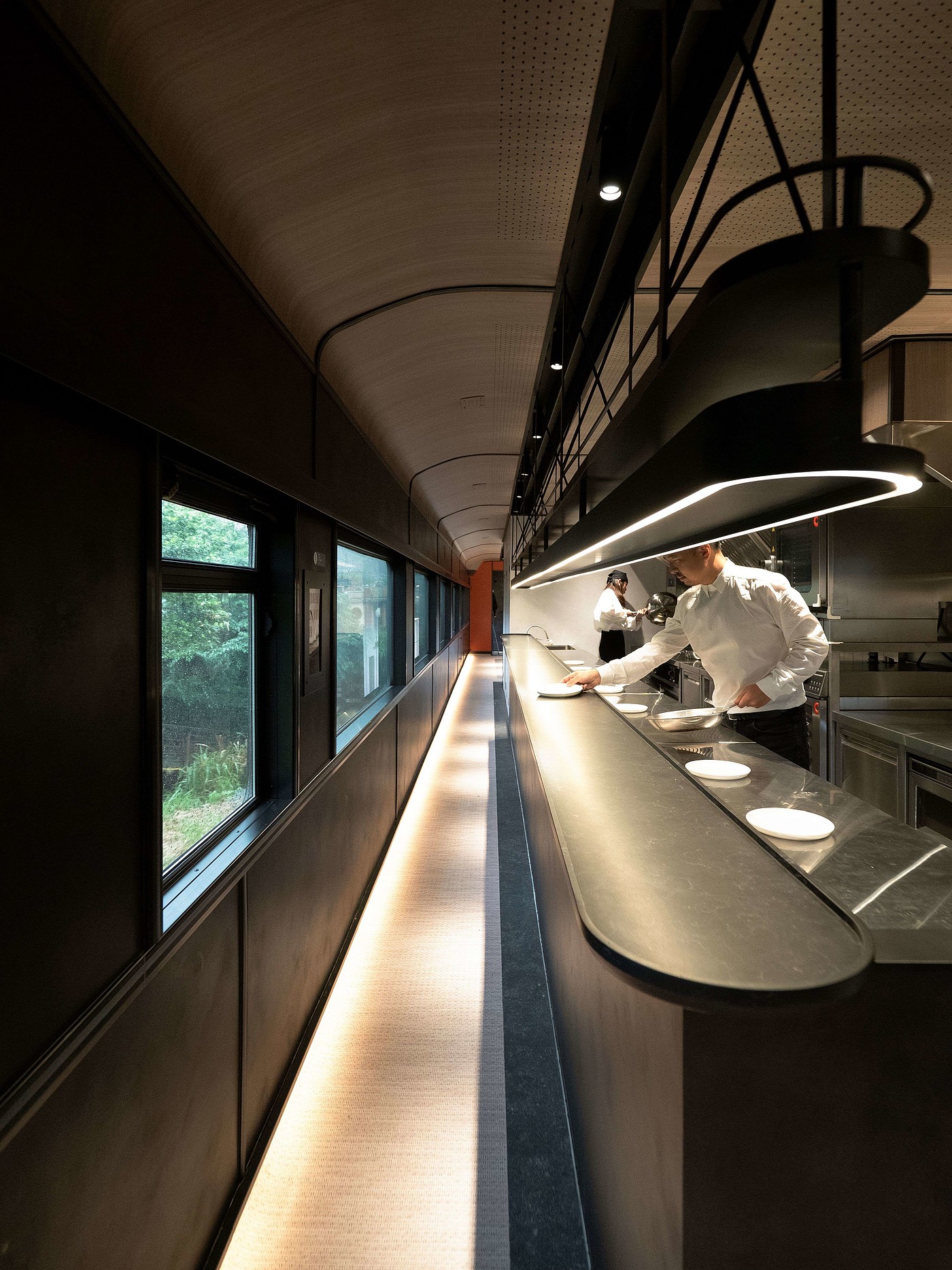 Interior design，Hospitality space，railway dining car，