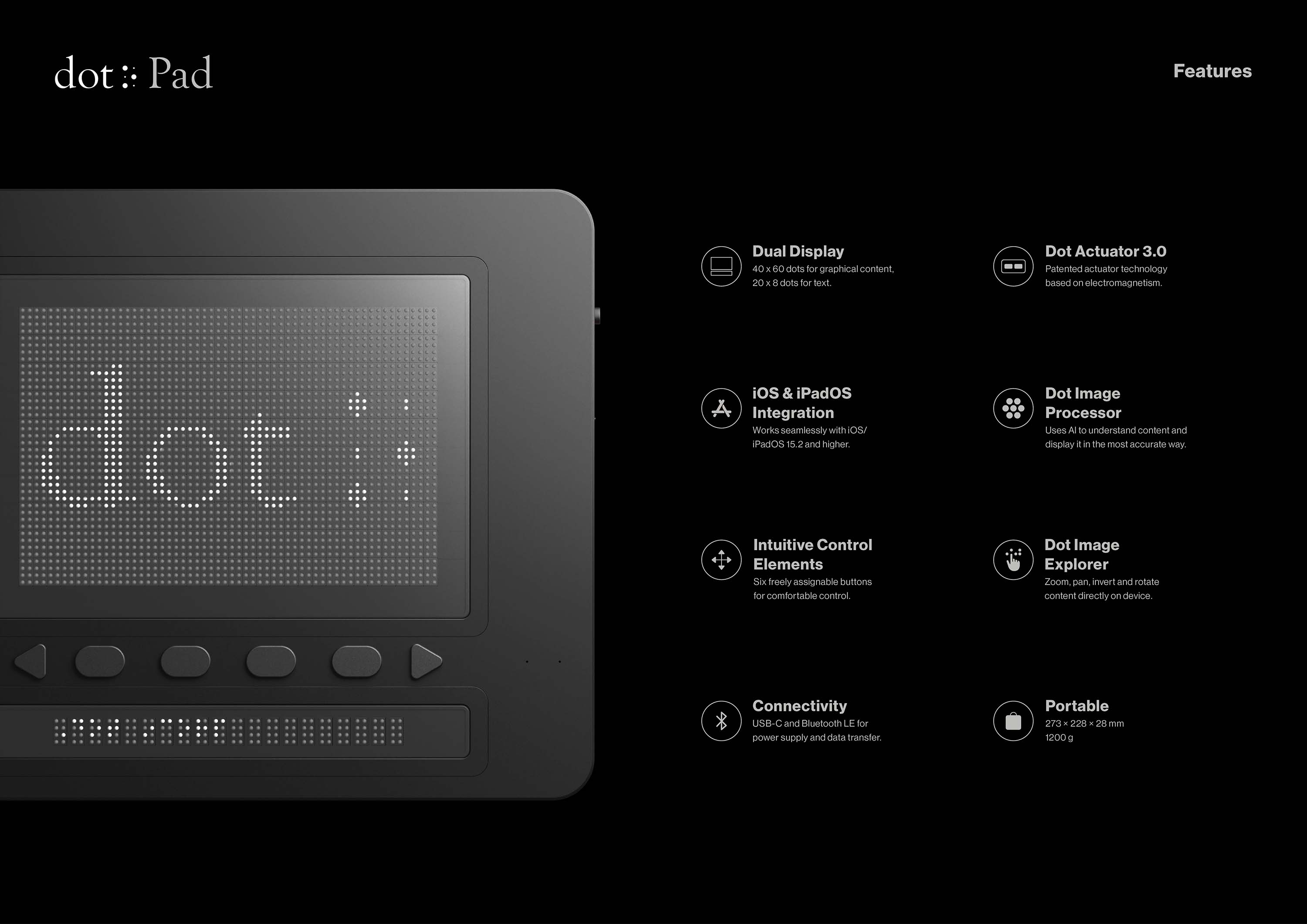 User interface (UI)，Product interface，The first intelligent tactile graphic display，