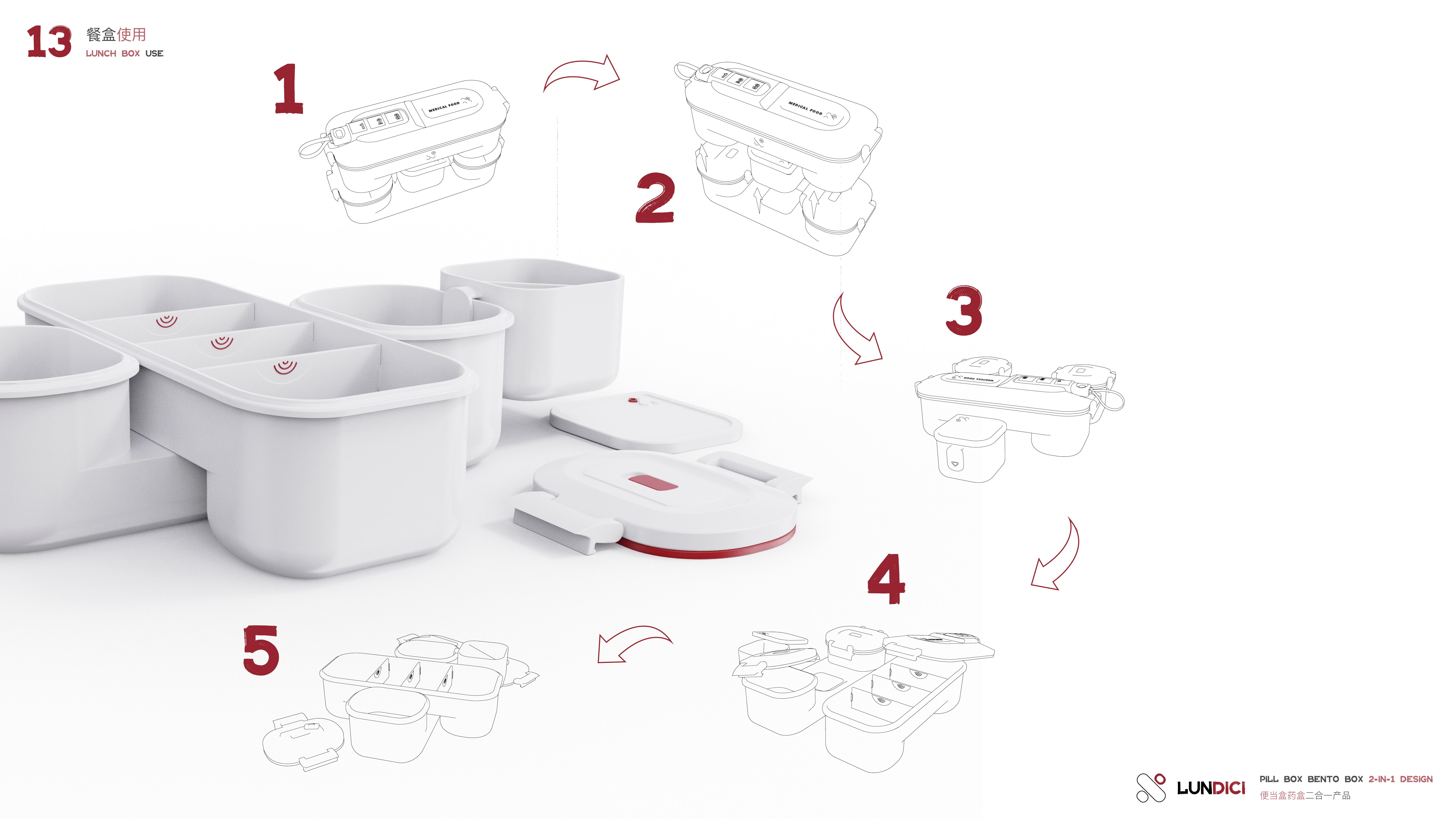 product design，Bento，Lunch box，Medicine box，hospital，patient，business，structure，