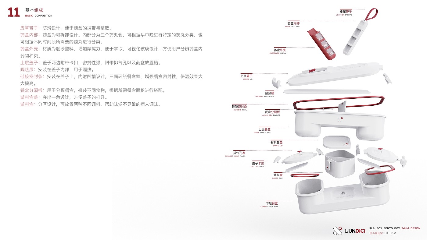 product design，Bento，Lunch box，Medicine box，hospital，patient，business，structure，