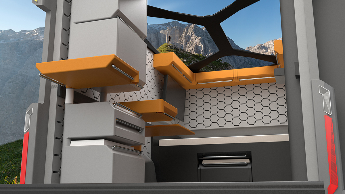 Touring car，Interior design，kitchen，bedroom，Shower Room，