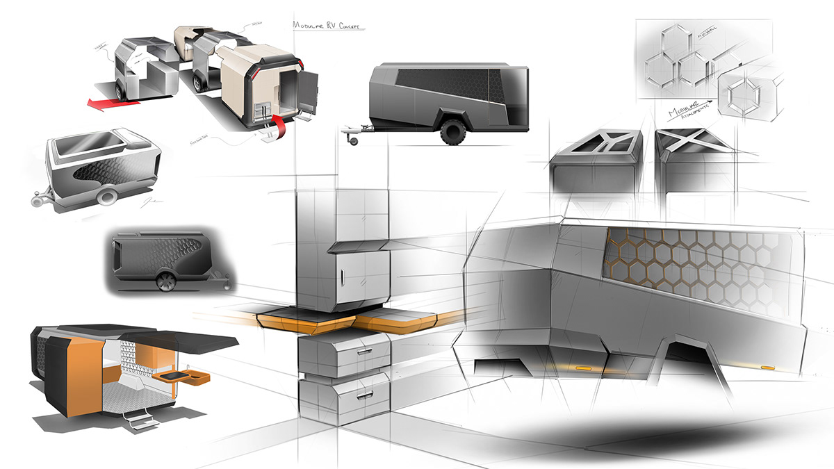 Touring car，Interior design，kitchen，bedroom，Shower Room，