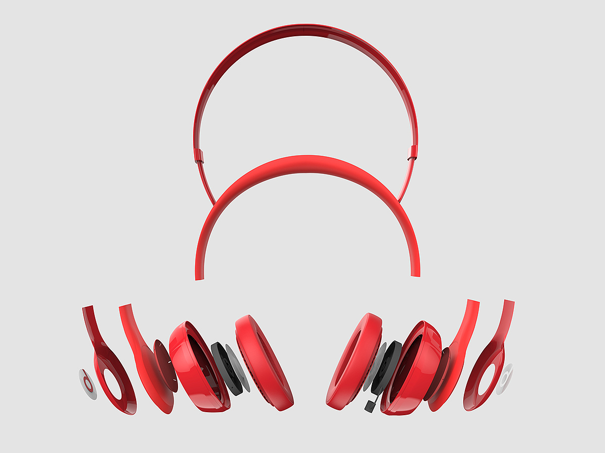 红色，beats，耳麦，耳机，