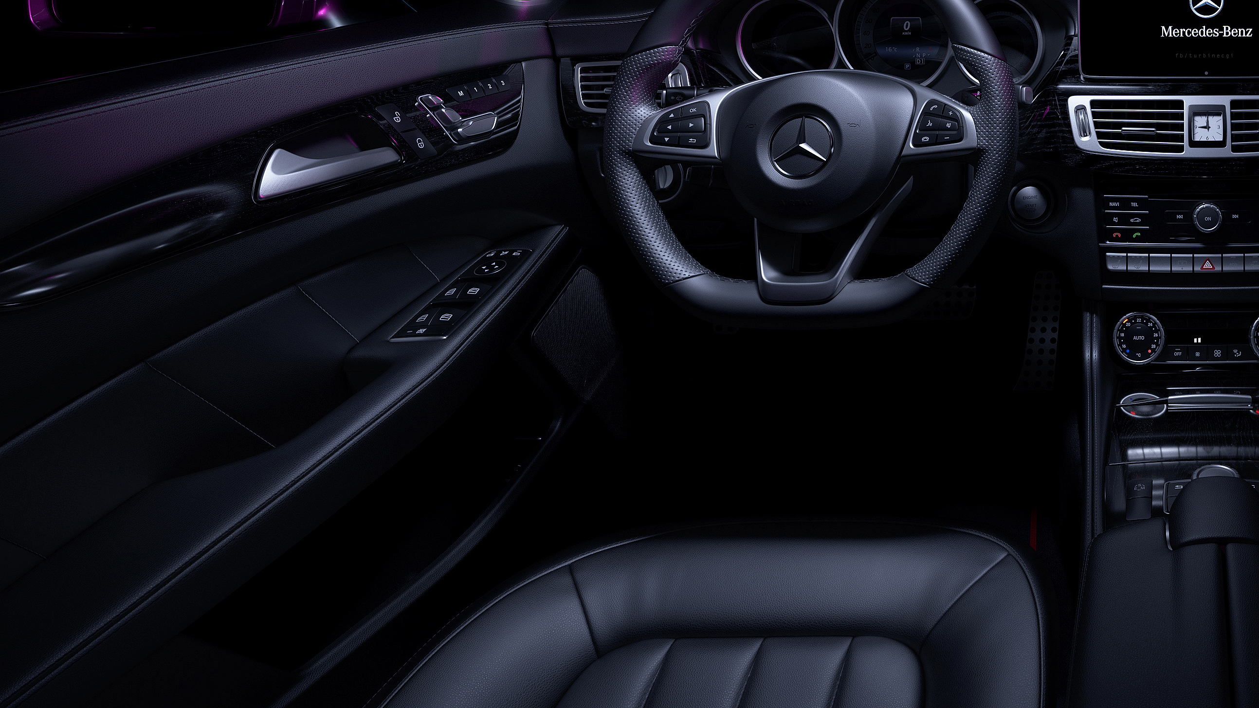 Benz，Interior，Render，cgi，texture of material，