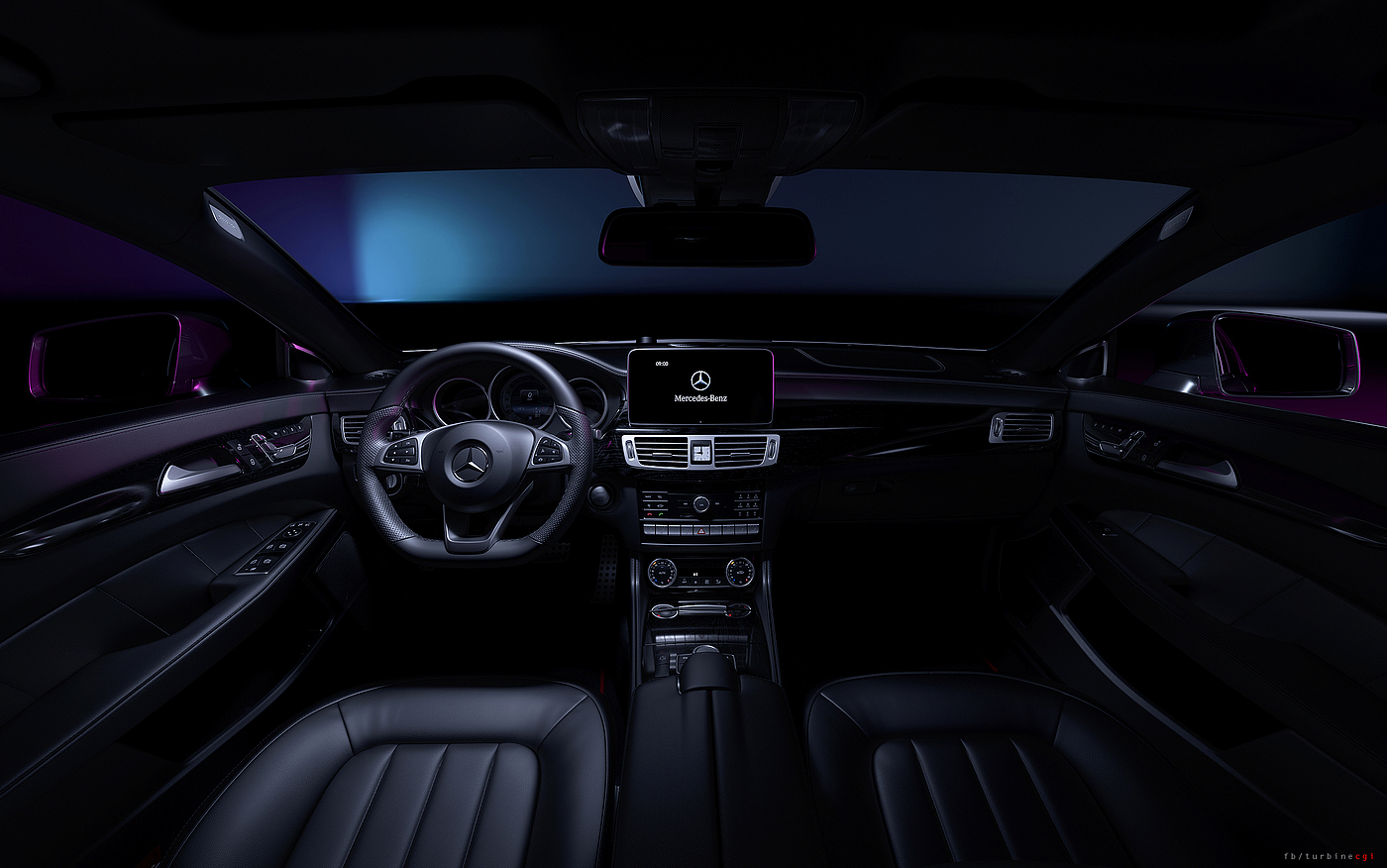 Benz，Interior，Render，cgi，texture of material，