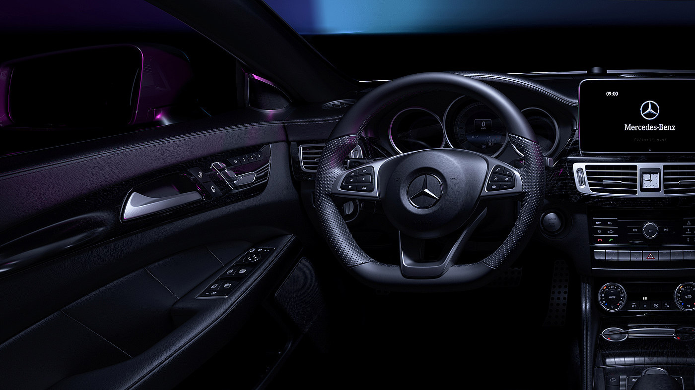 Benz，Interior，Render，cgi，texture of material，