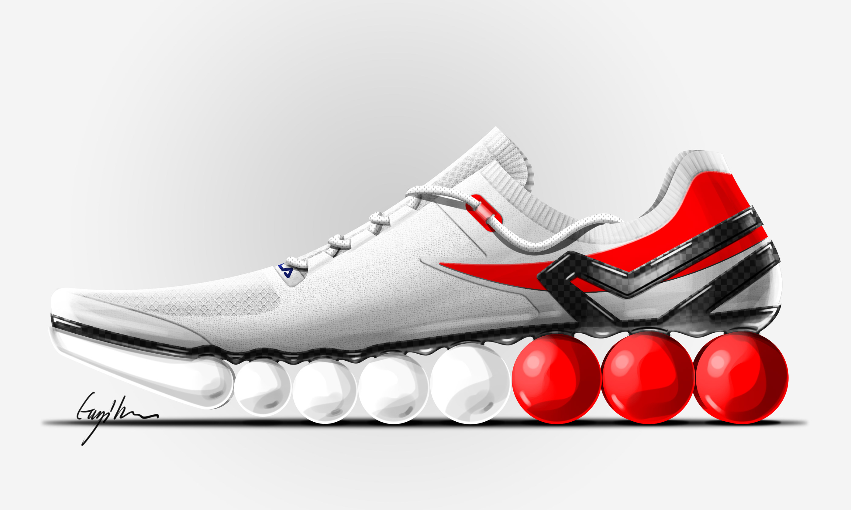 Row，sneakers，sketch，Capsule air cushion，