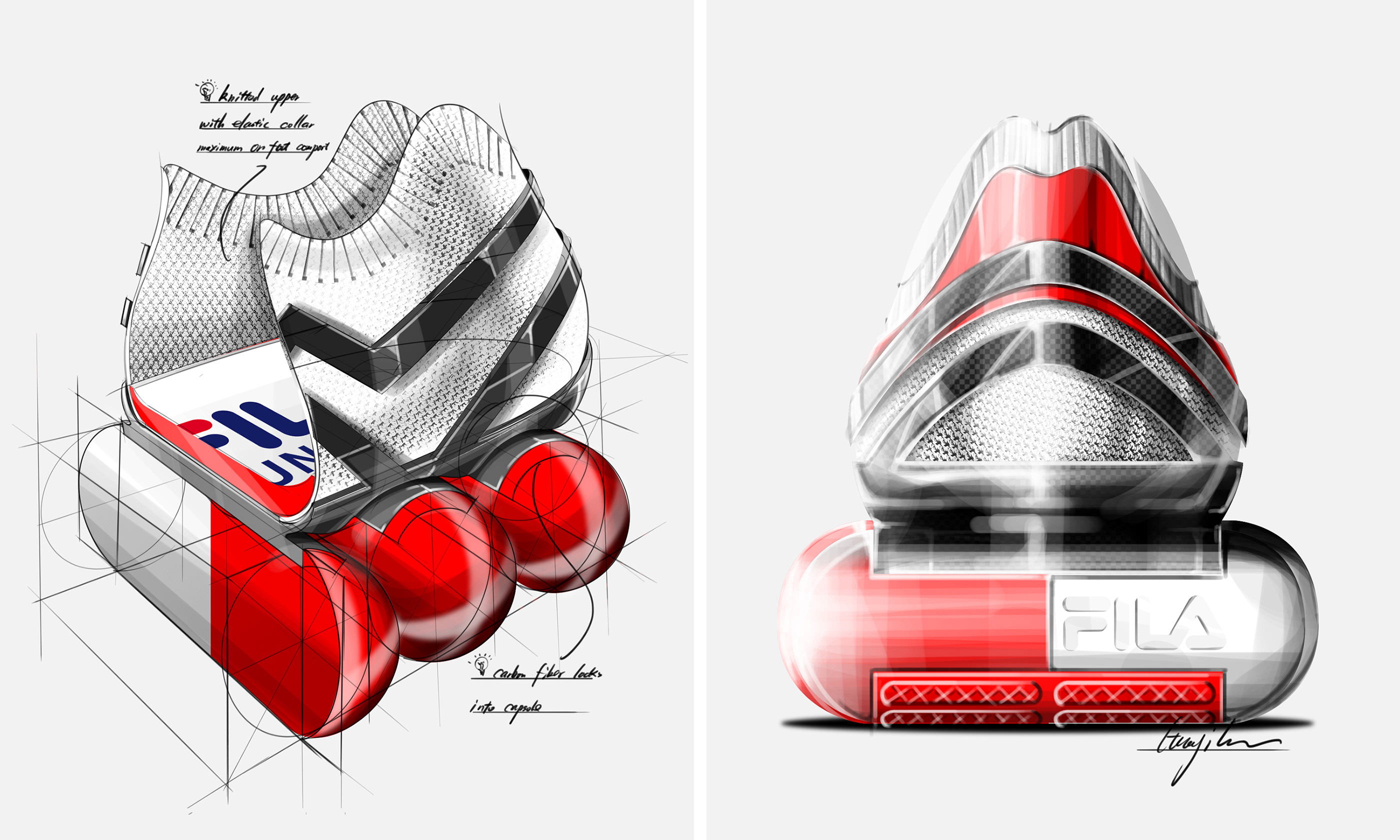 Row，sneakers，sketch，Capsule air cushion，