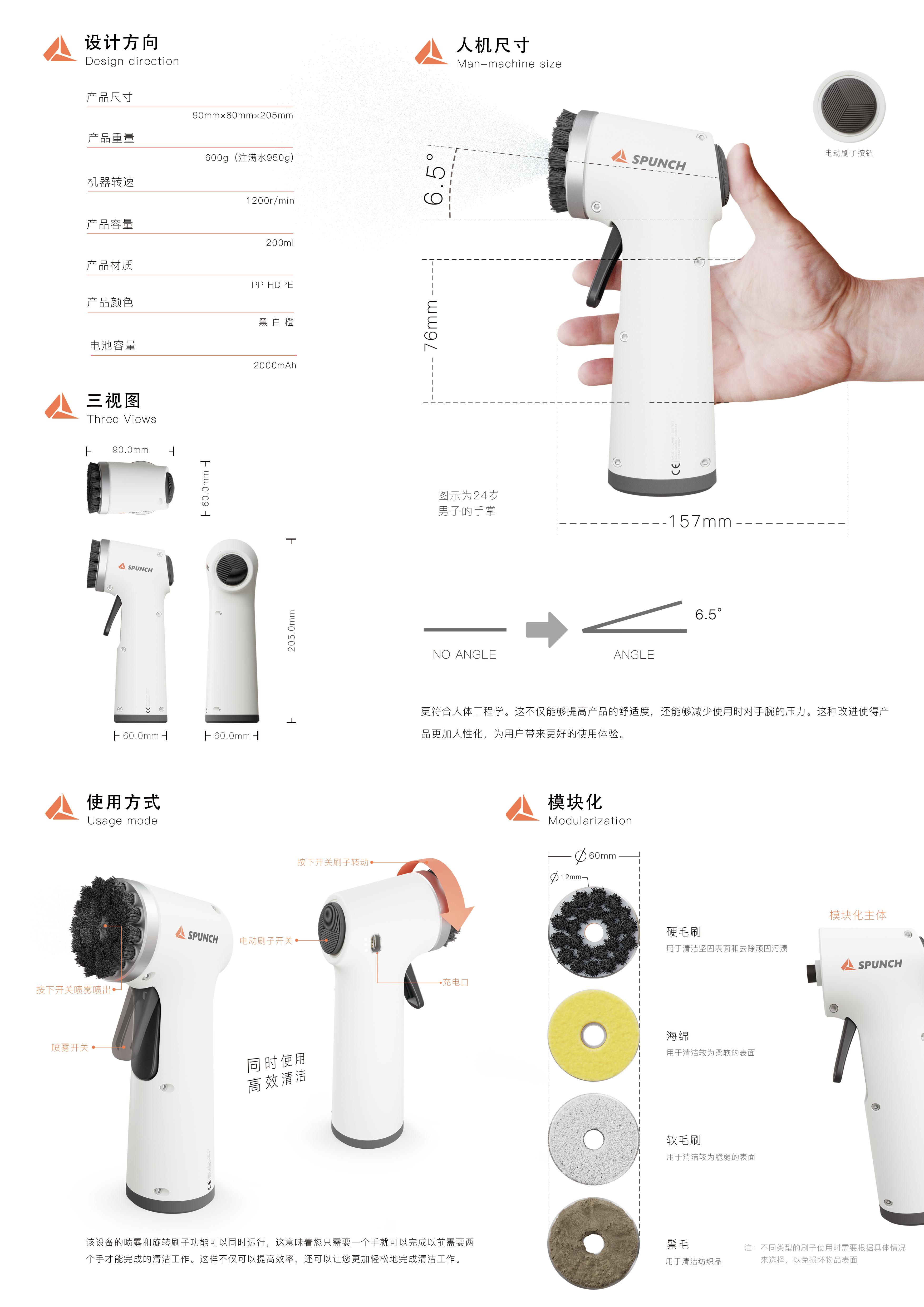 spray，brush，modularization，Ergonomics，multi-function，single-handedly，Commercialization，product design，