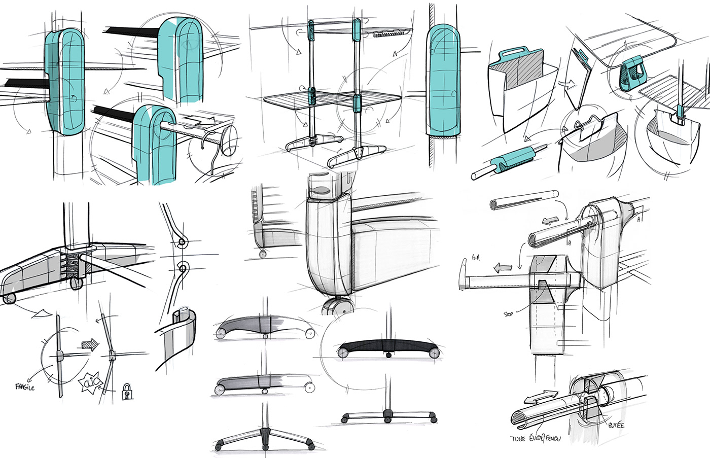 Clindo，blue，multi-function，Clothes hanger，