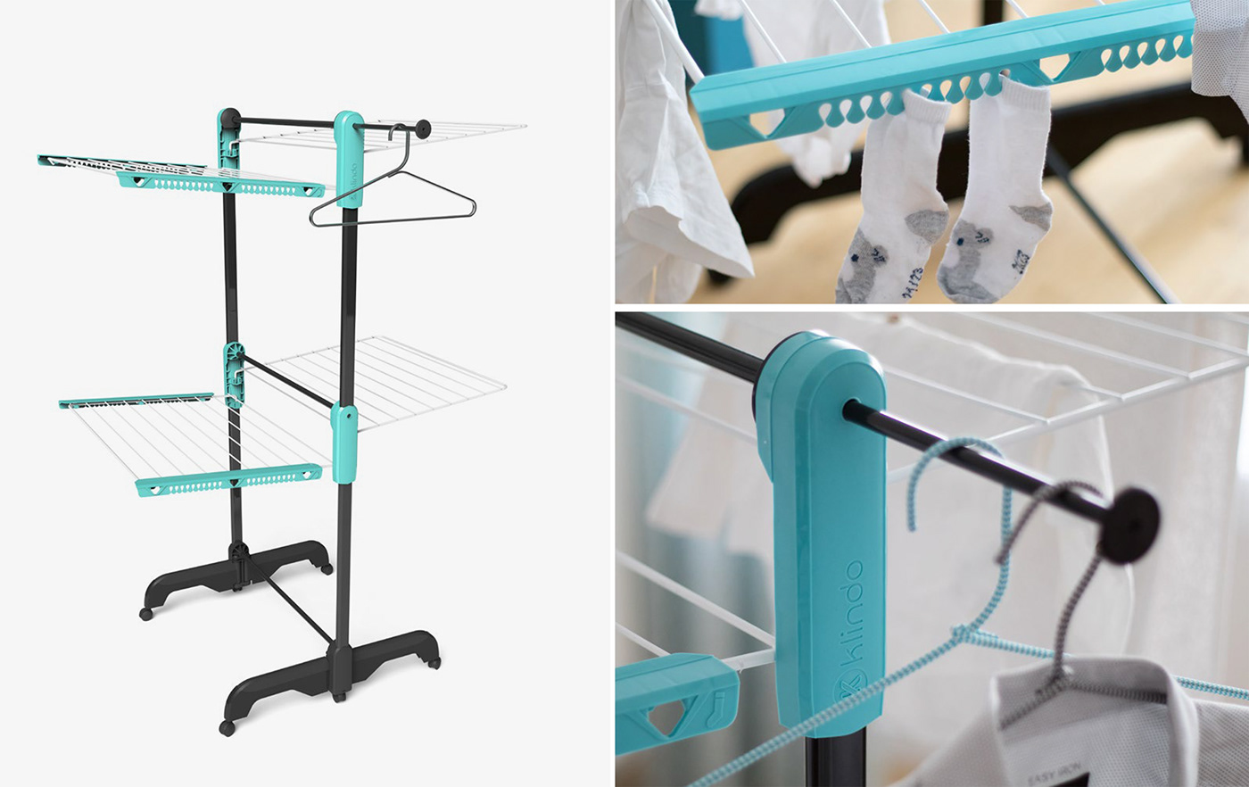 Clindo，blue，multi-function，Clothes hanger，