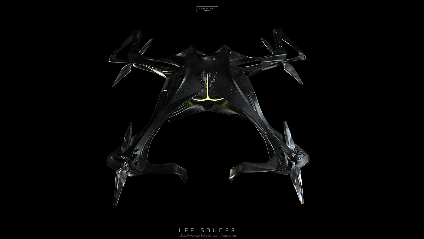 product design，UAV，black，