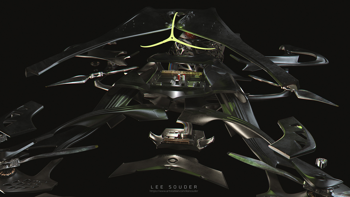 product design，UAV，black，