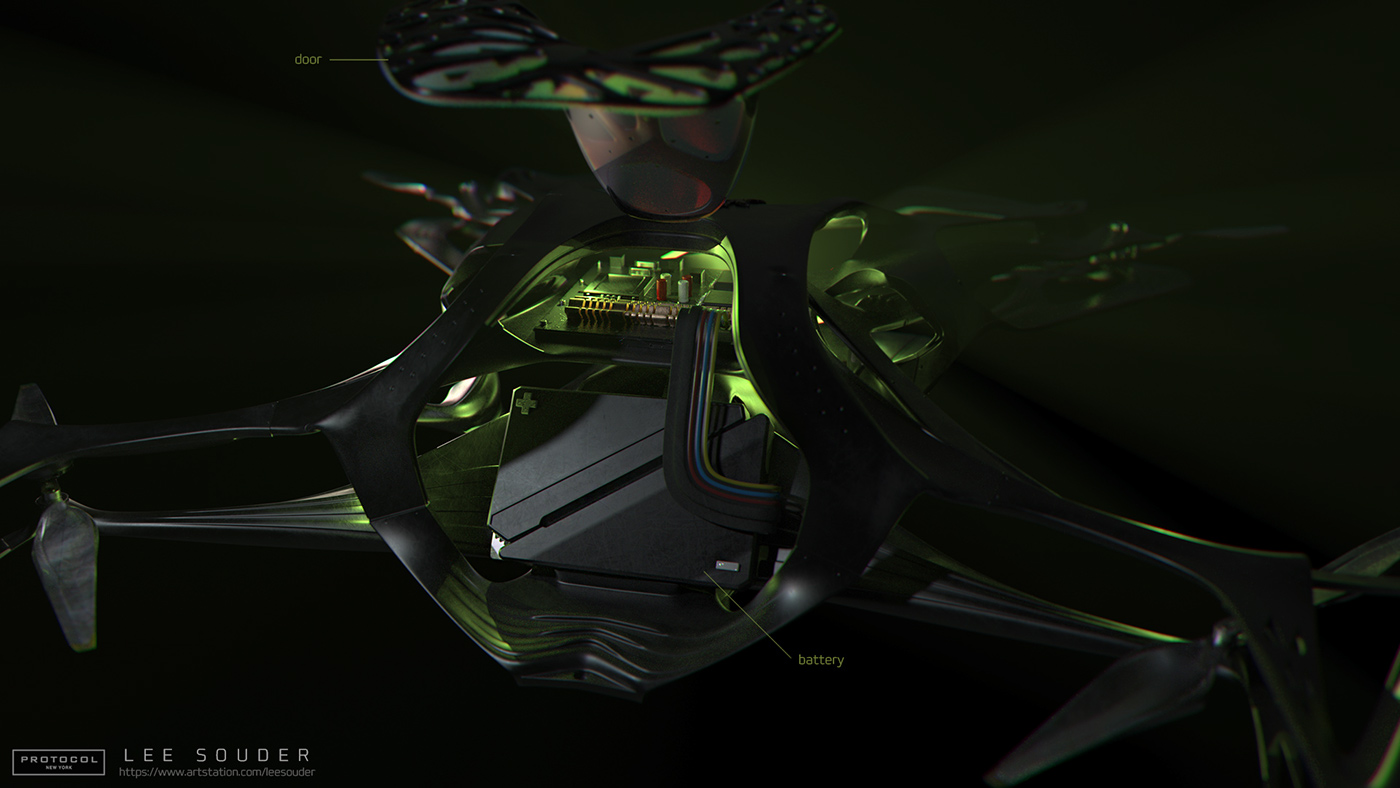 product design，UAV，black，