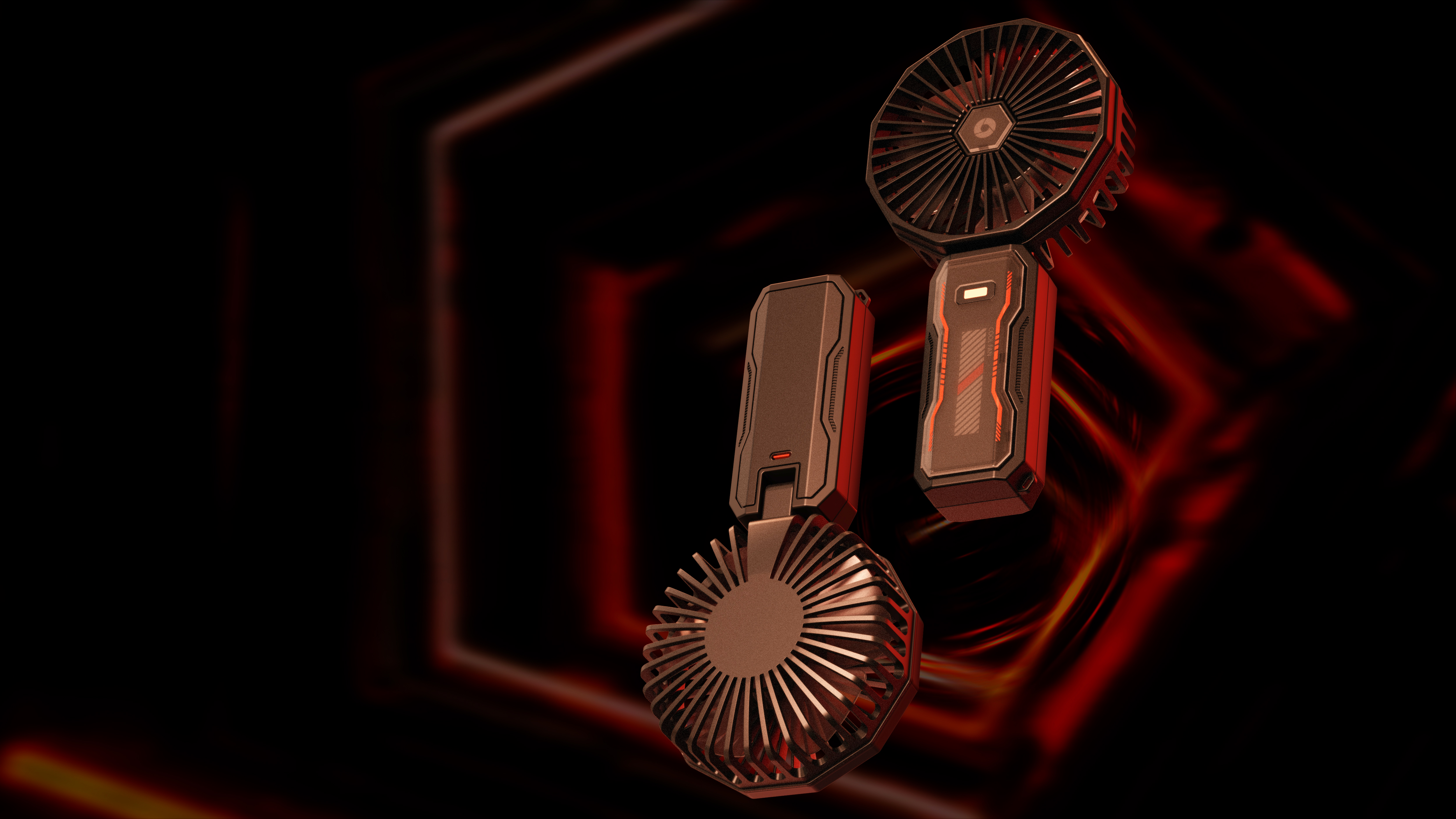 Handheld fan，Small fan，Cyberpunk，Cool，