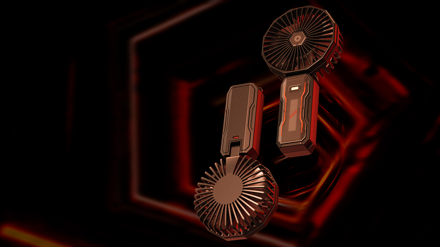 Handheld fan，Small fan，Cyberpunk，Cool，