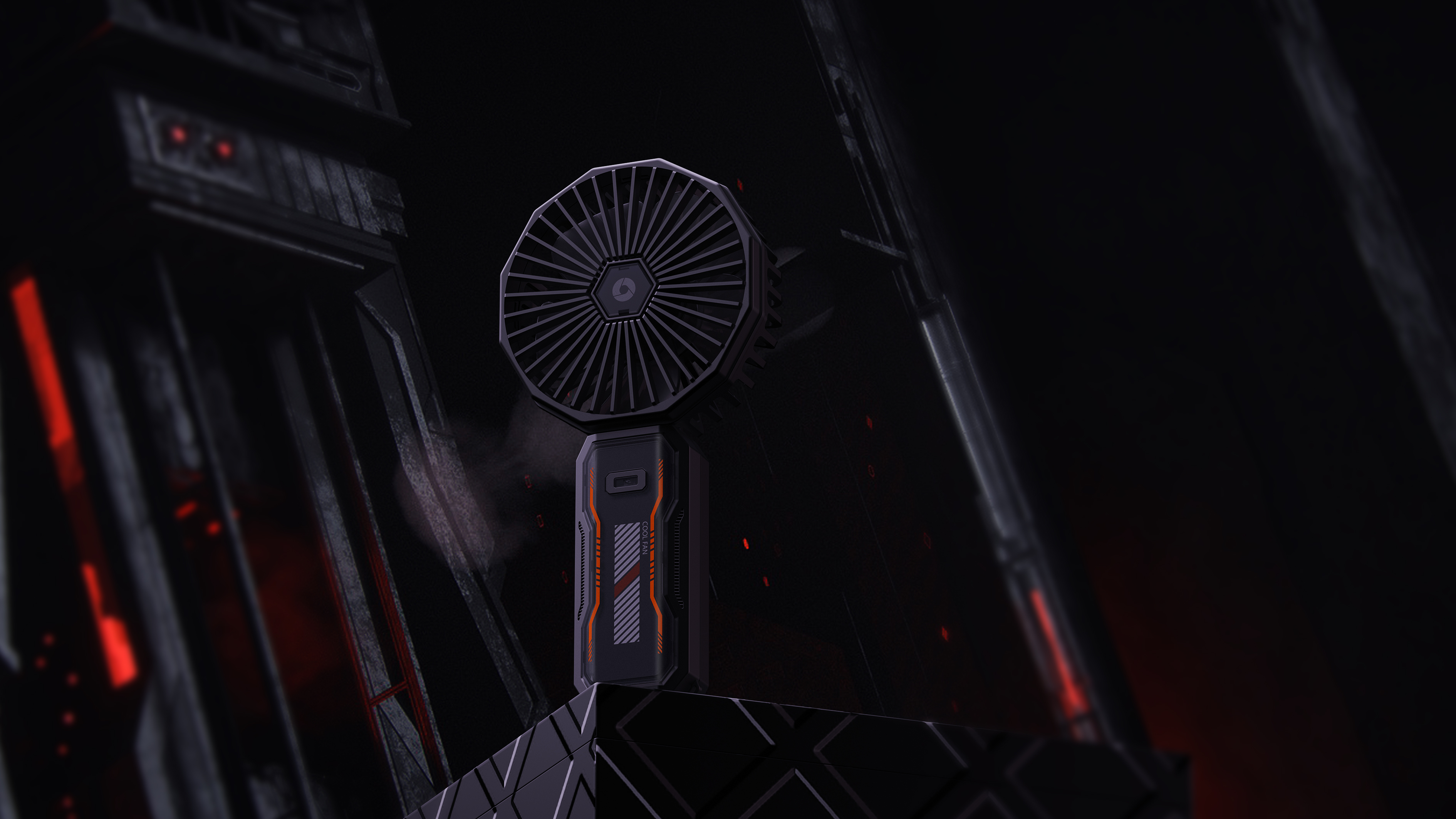 Handheld fan，Small fan，Cyberpunk，Cool，