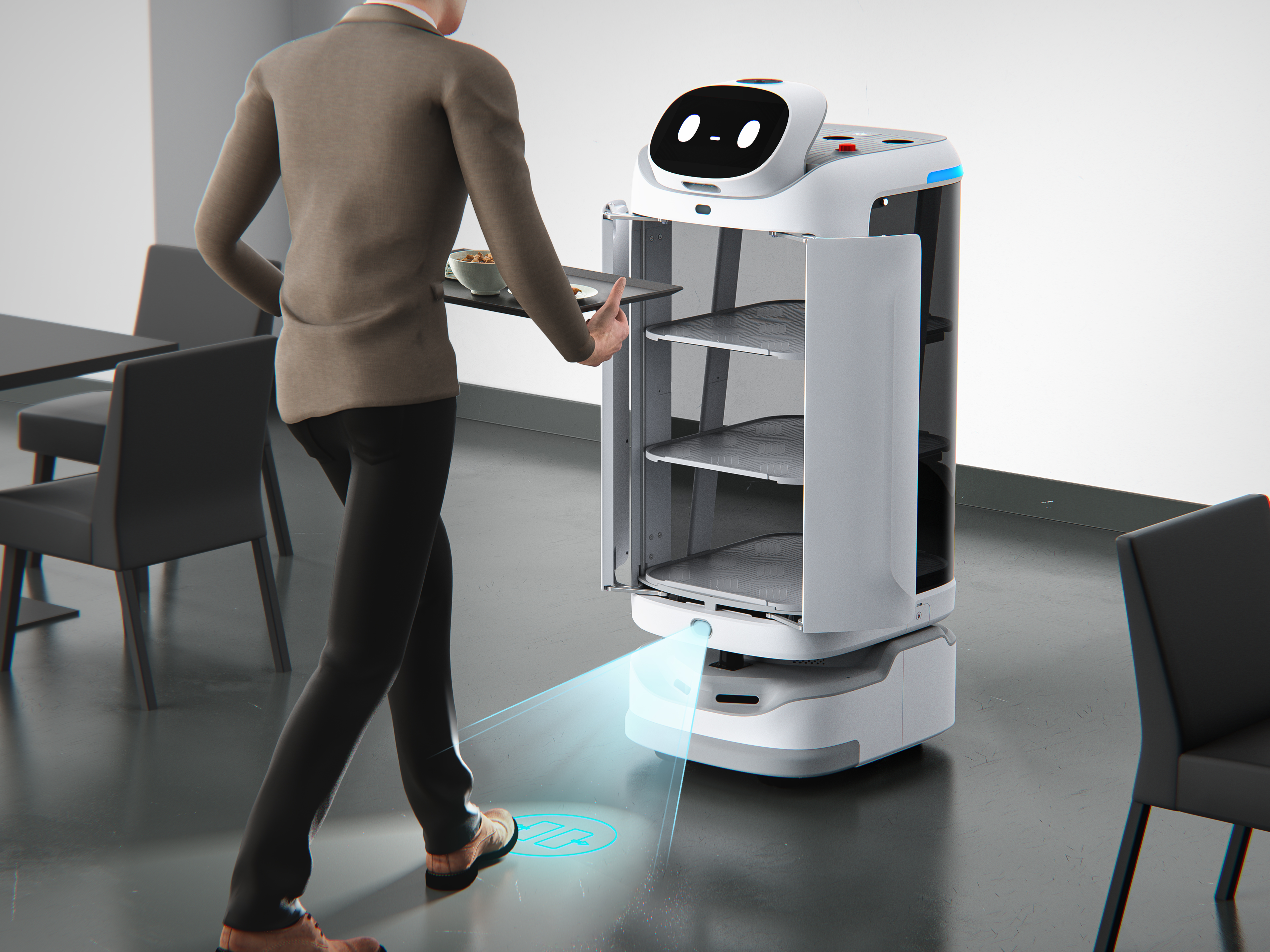 product design，Public Design/Retail Projects，Multifunctional delivery robot，