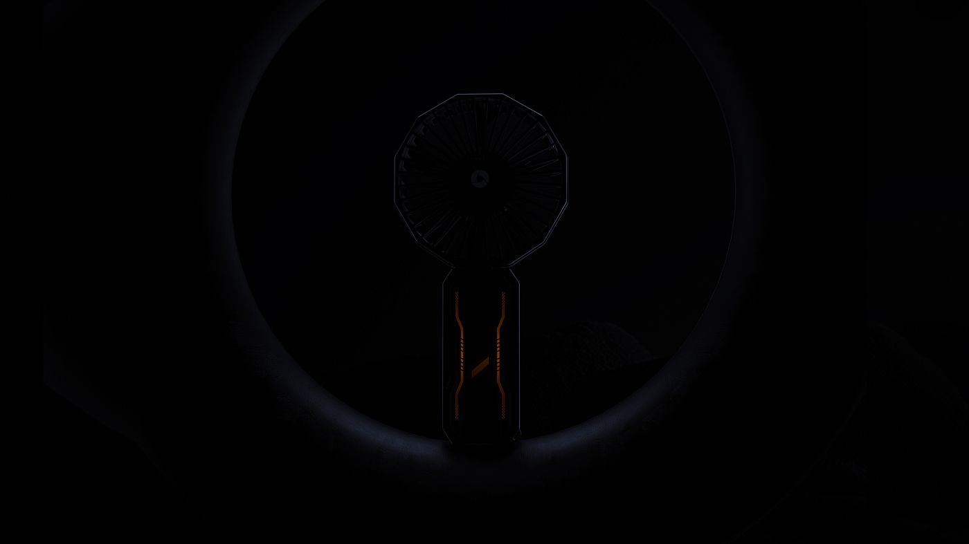 Handheld fan，Small fan，Cyberpunk，Cool，