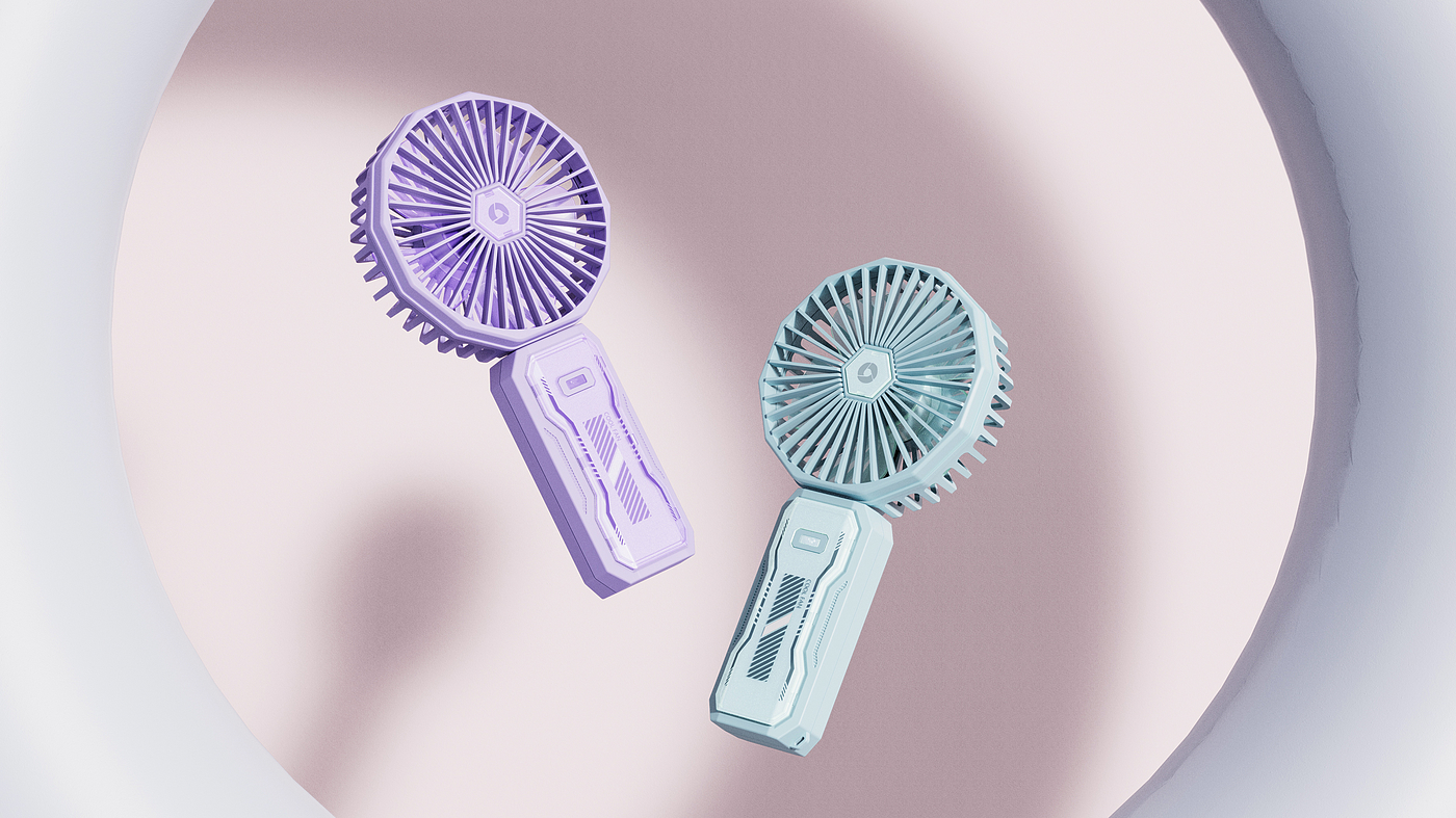 Handheld fan，Small fan，Cyberpunk，Cool，