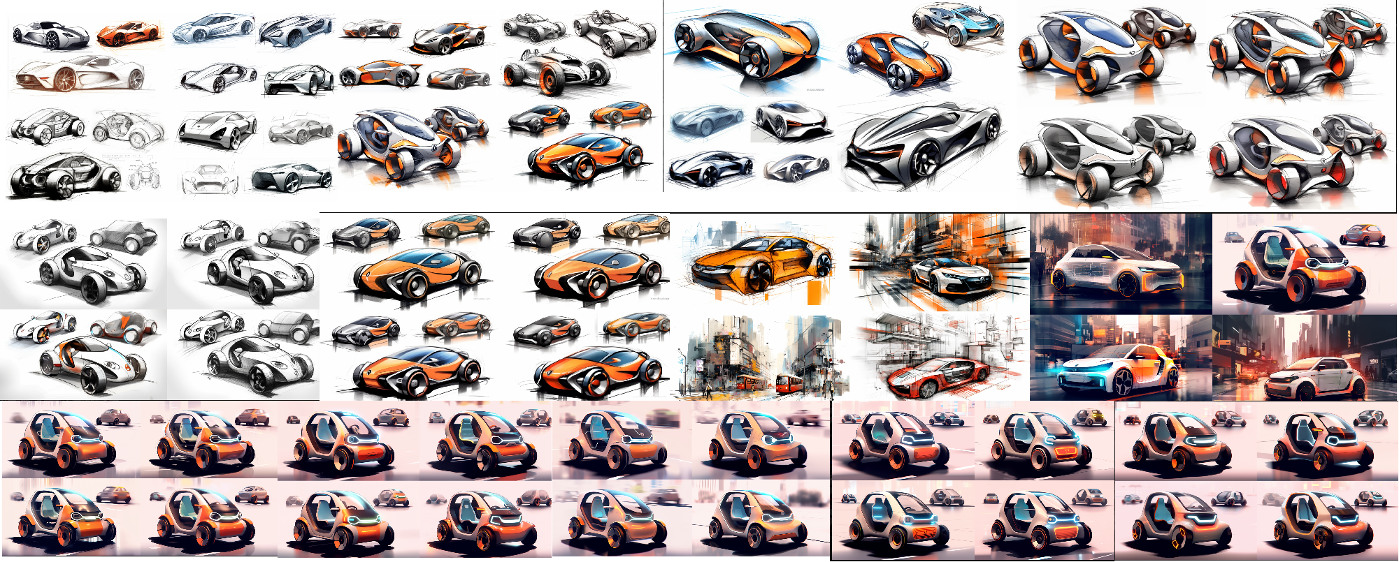 Automobile design，design process ，AI generation，Design case，