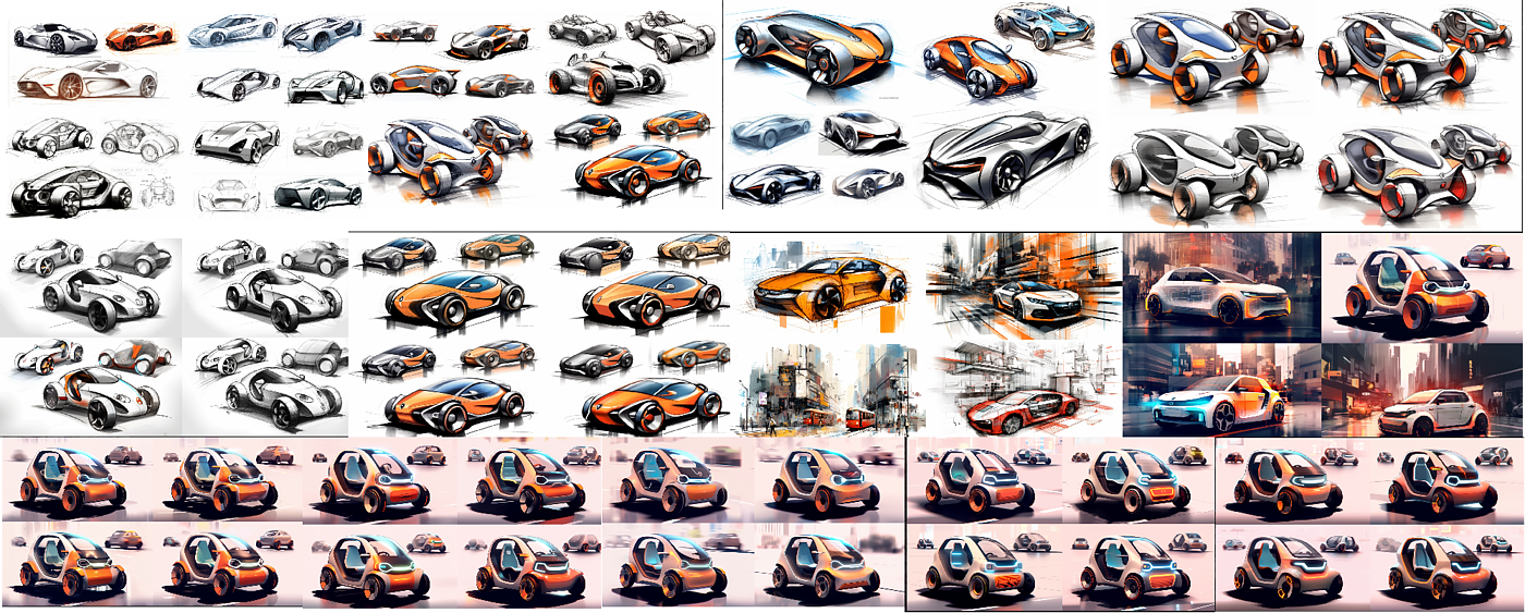 Automobile design，design process ，AI generation，Design case，