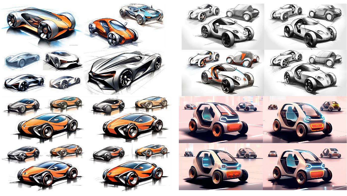 Automobile design，design process ，AI generation，Design case，