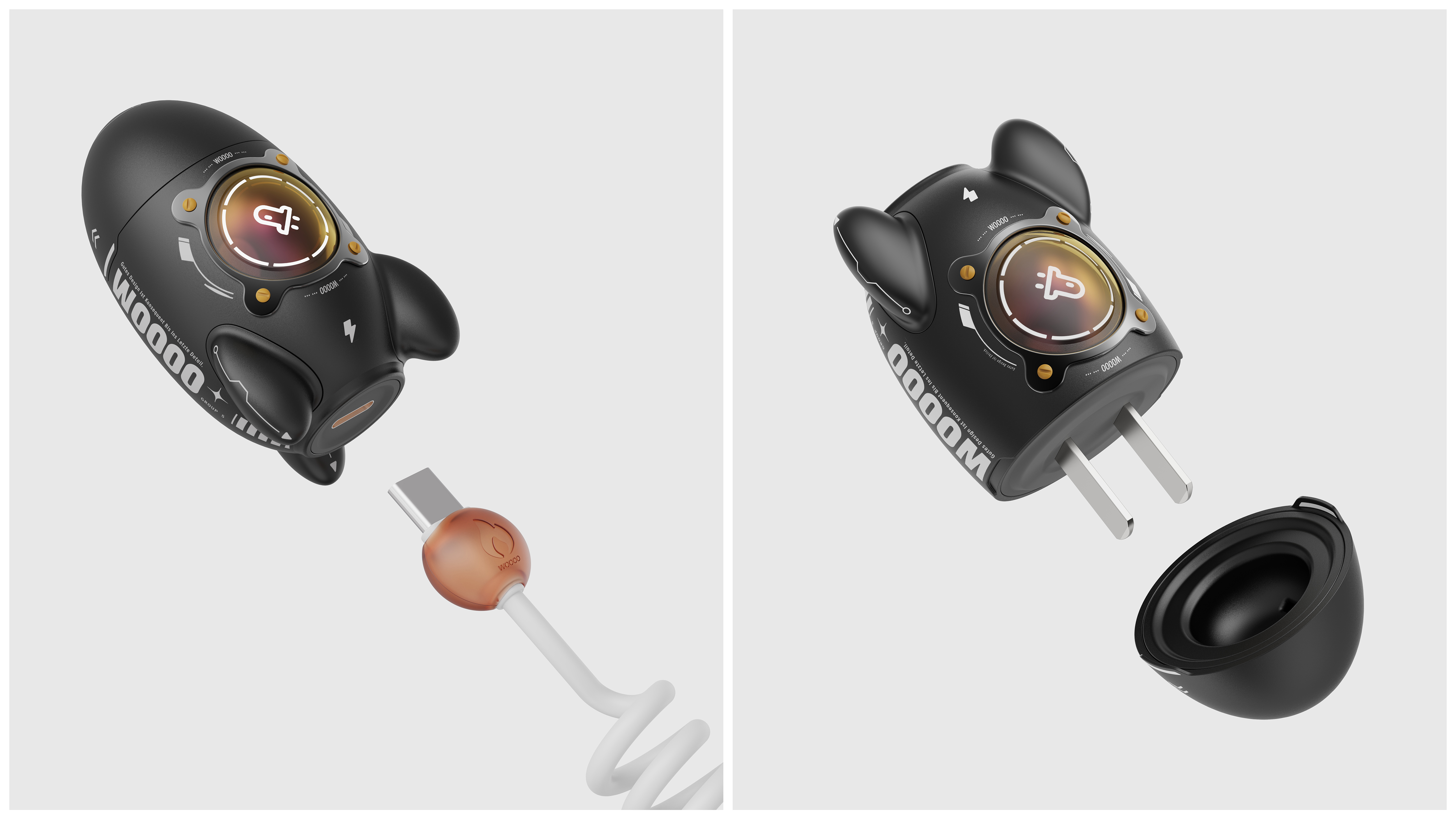 product design，industrial design，sample reels，Render，modeling，keyshot，Charger，3C products，