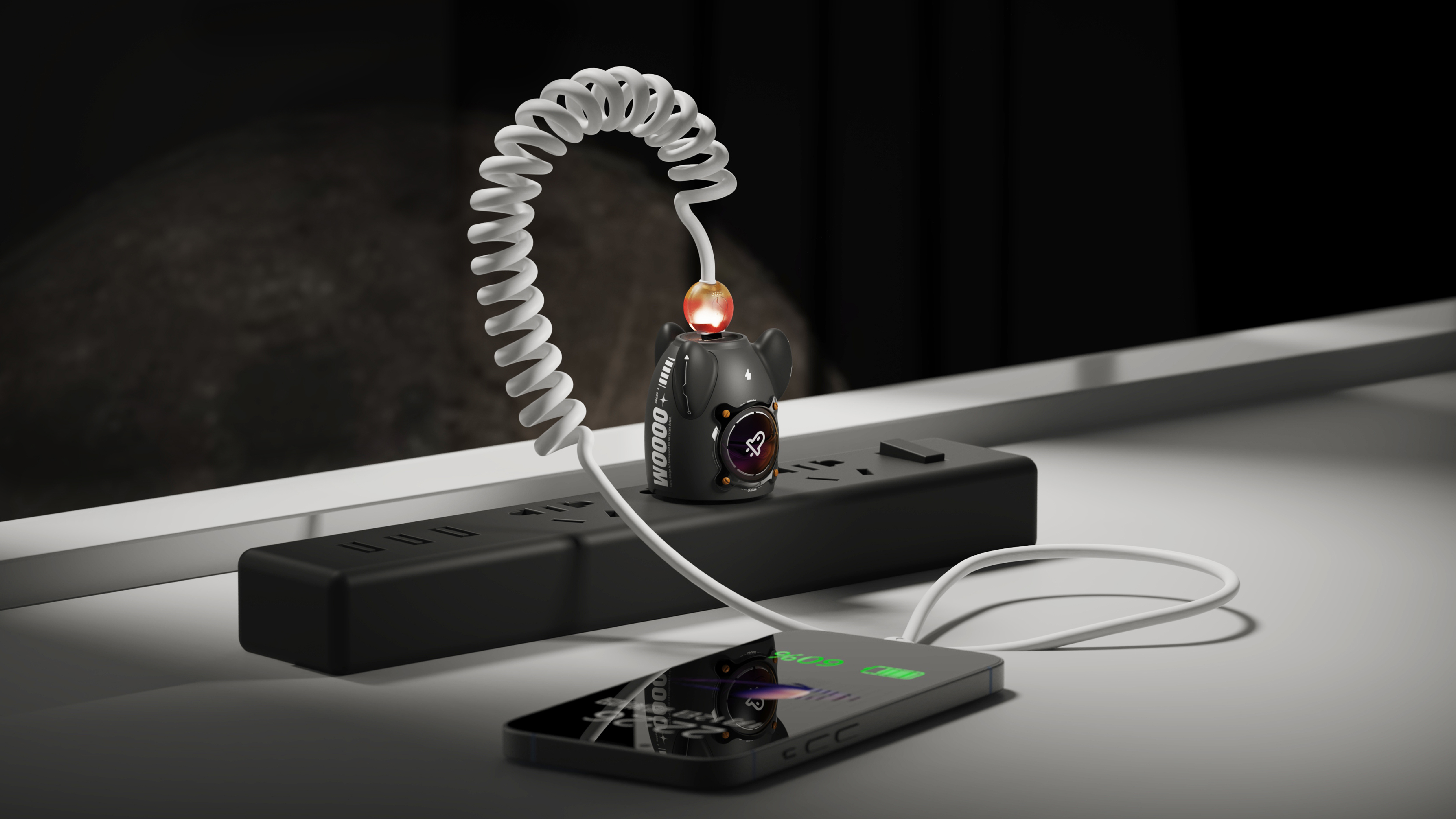 product design，industrial design，sample reels，Render，modeling，keyshot，Charger，3C products，