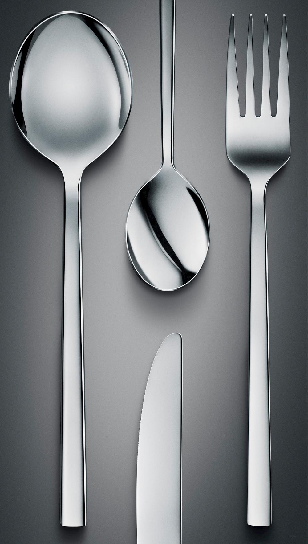 Retouching，knife and fork，silver，tableware，