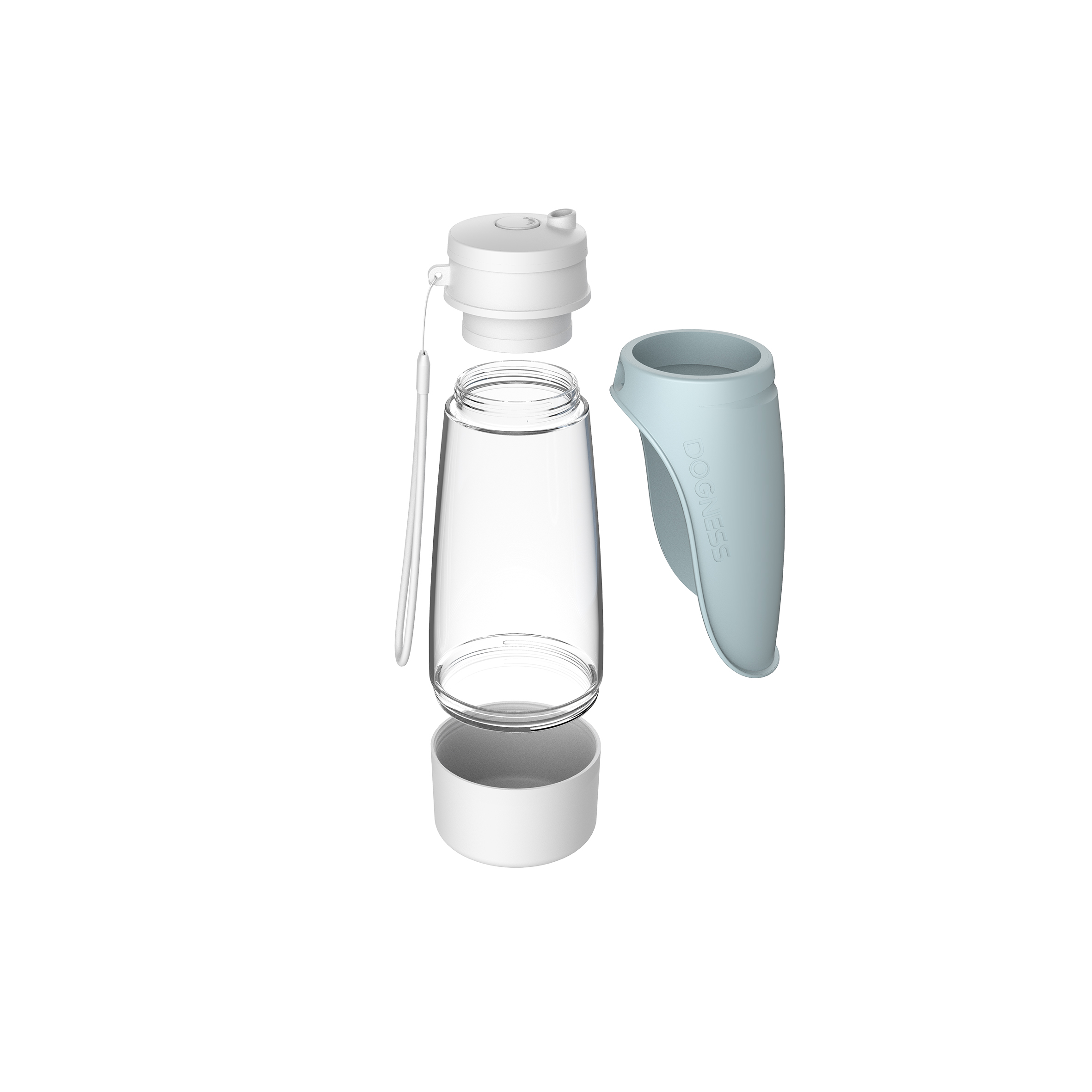 Pet multi-functional accompanying cup，Convenient cleaning，One key leak proof，Can be stored in water can be stored，Silicone folding sink，Turn over and drink，